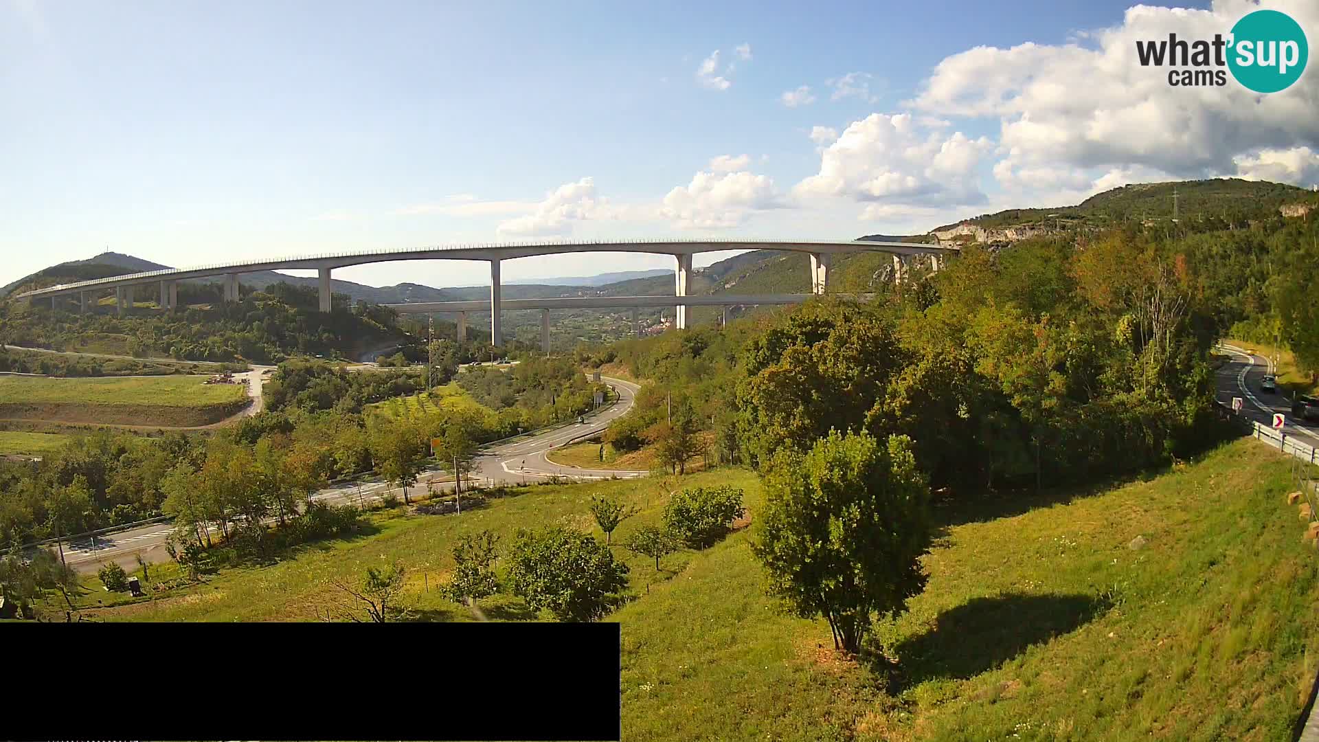 Livecam  Črni Kal Viadotto – panorama dal Viki Burger