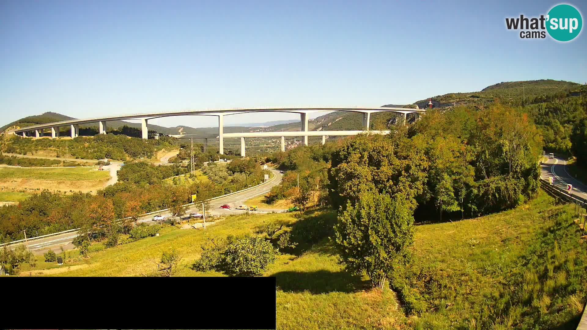 Livecam  Črni Kal Viadotto – panorama dal Viki Burger