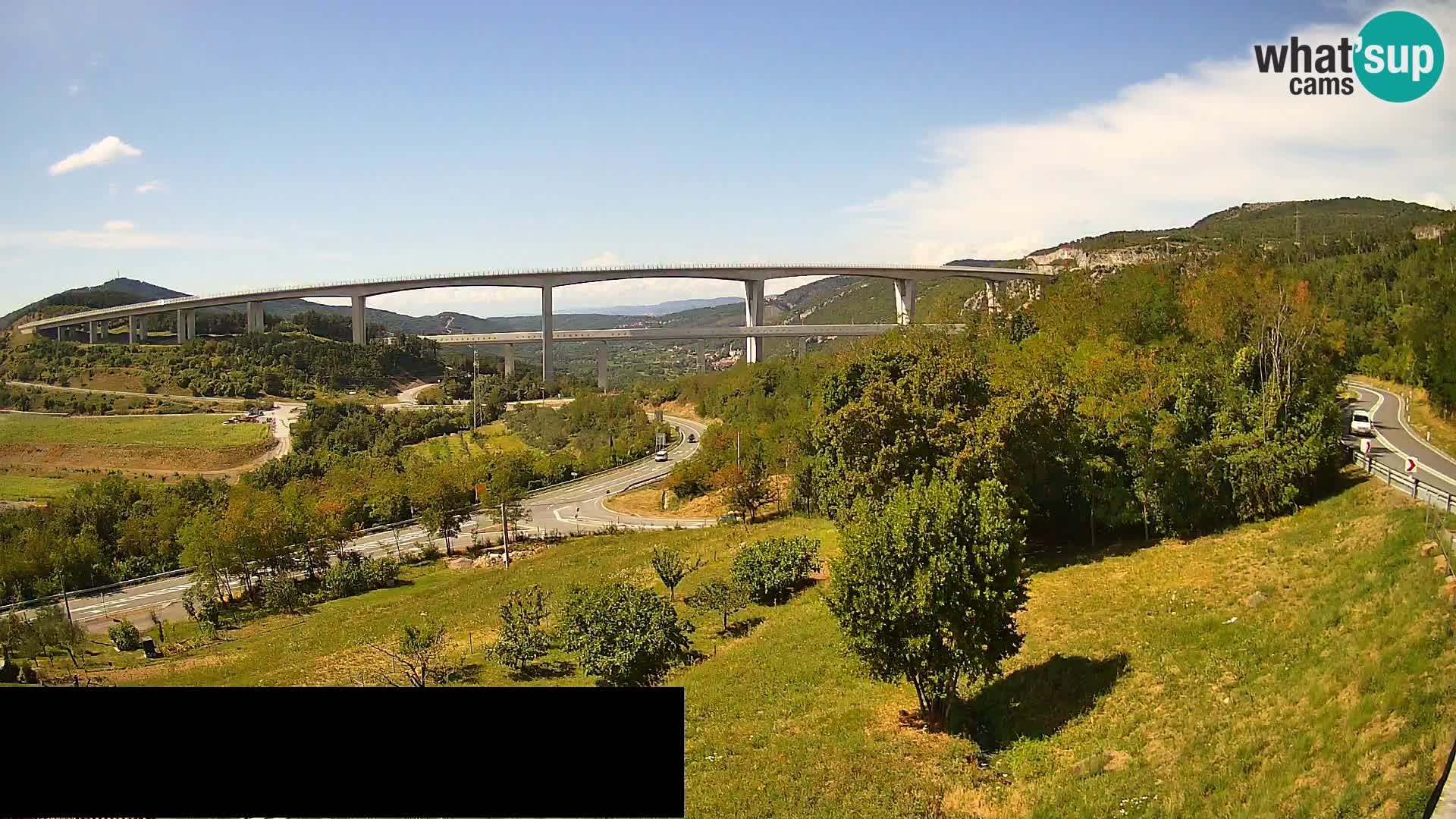 Livecam  Črni Kal Viadotto – panorama dal Viki Burger