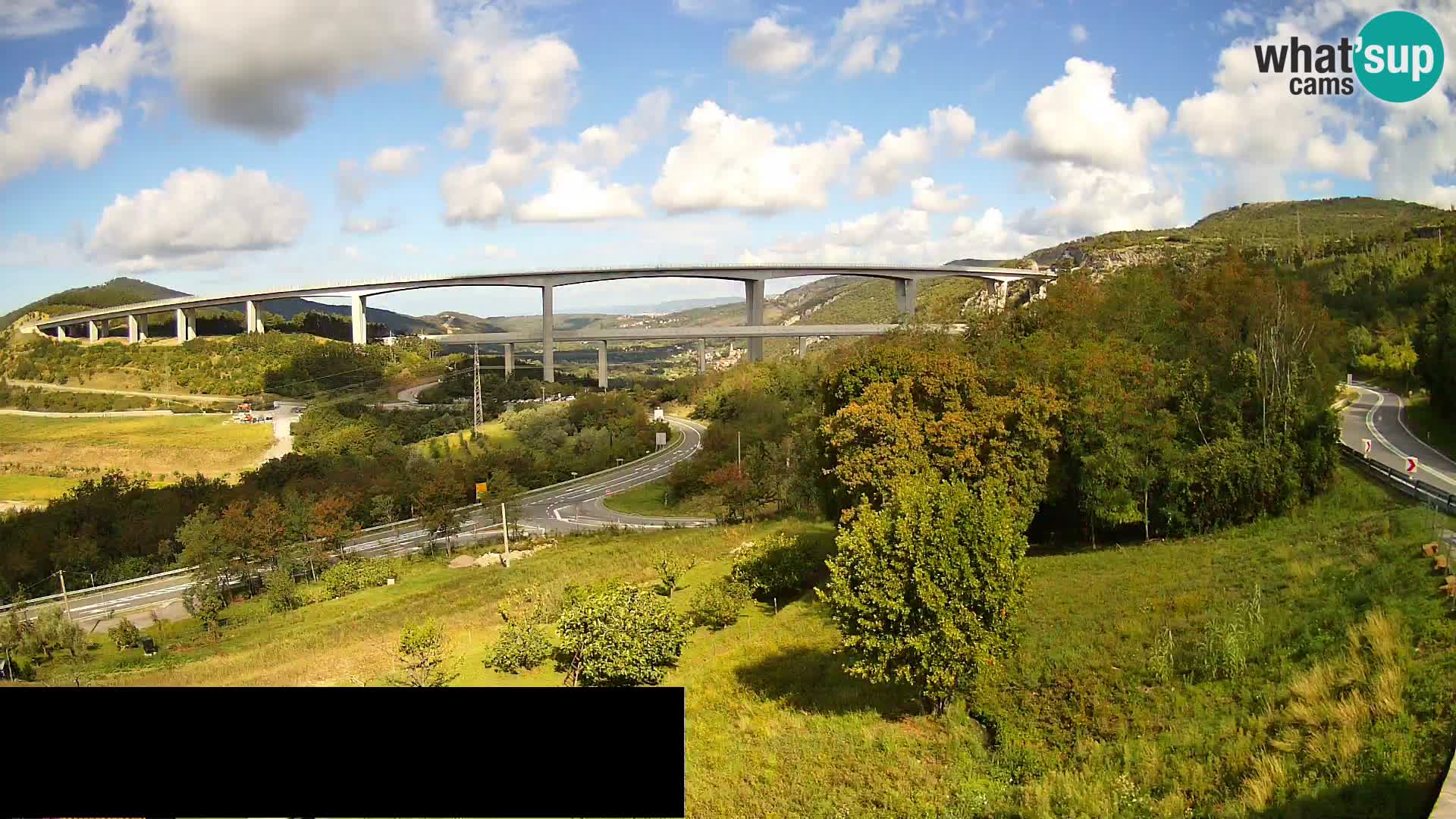 Livecam  Črni Kal Viadotto – panorama dal Viki Burger