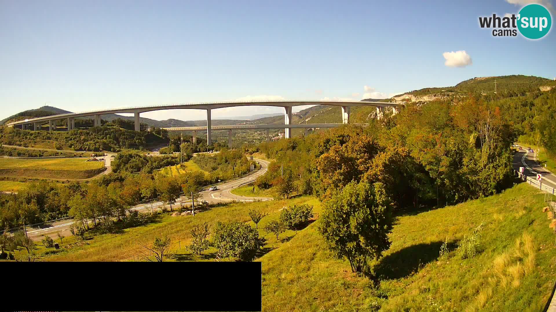 Webcam Črni Kal Viaduct – view from Viki Burger