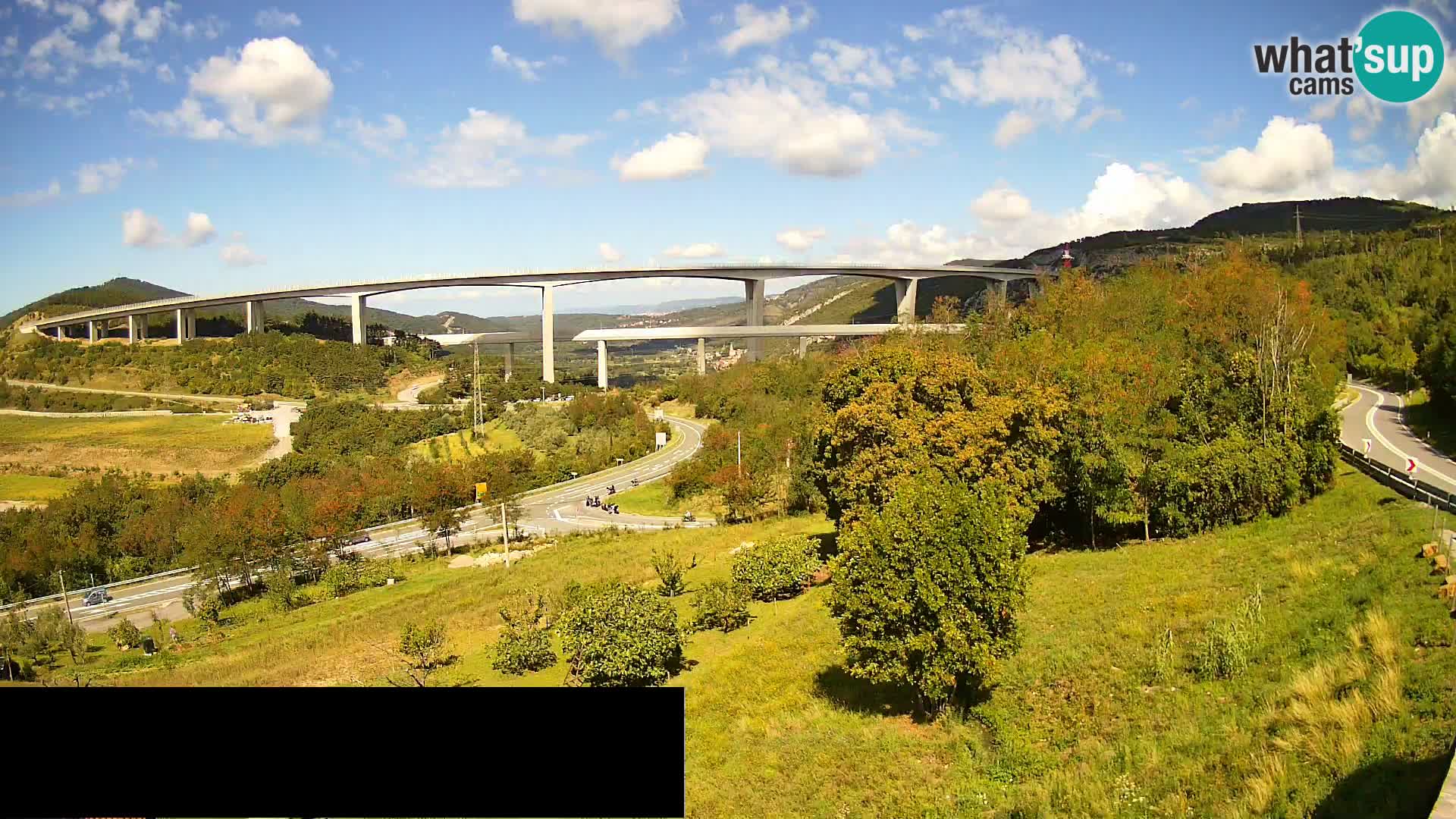 Livecam  Črni Kal Viadotto – panorama dal Viki Burger
