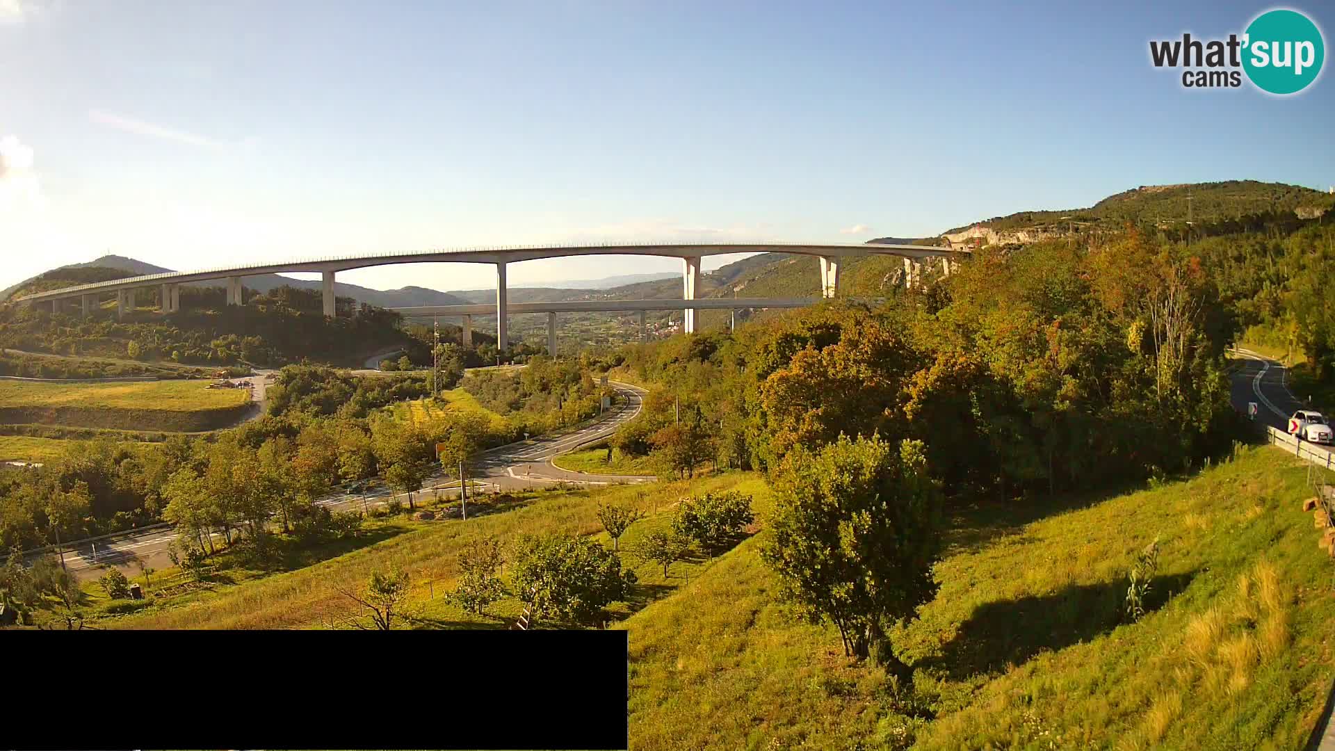 Livecam  Črni Kal Viadotto – panorama dal Viki Burger
