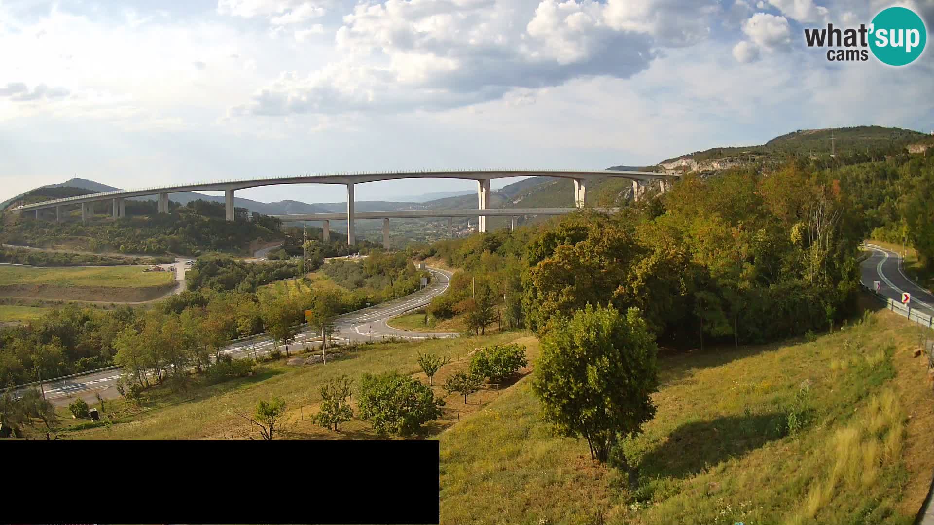Livecam  Črni Kal Viadotto – panorama dal Viki Burger