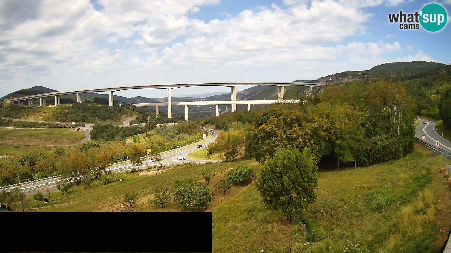 Livecam  Črni Kal Viadotto – panorama dal Viki Burger