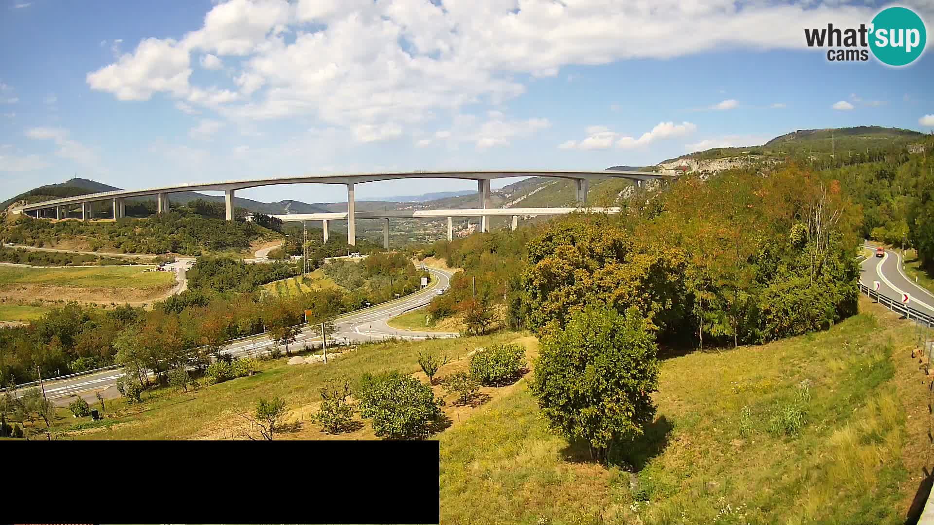 Webcam Črni Kal Viaduct – view from Viki Burger