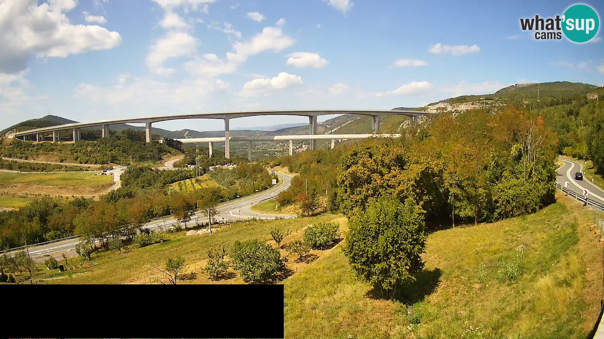 Livecam  Črni Kal Viadotto – panorama dal Viki Burger