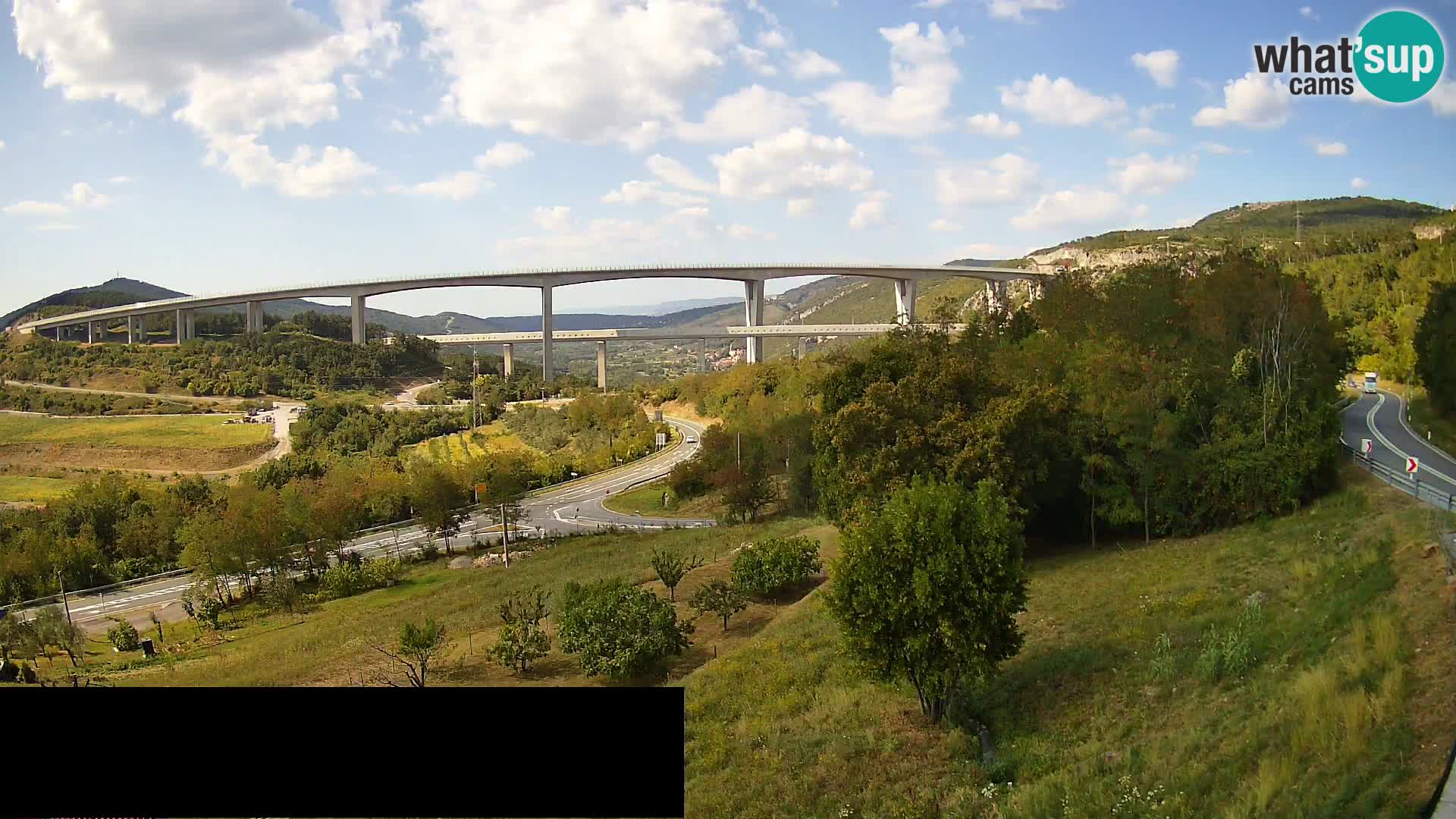 Webcam Črni Kal Viaduct – view from Viki Burger