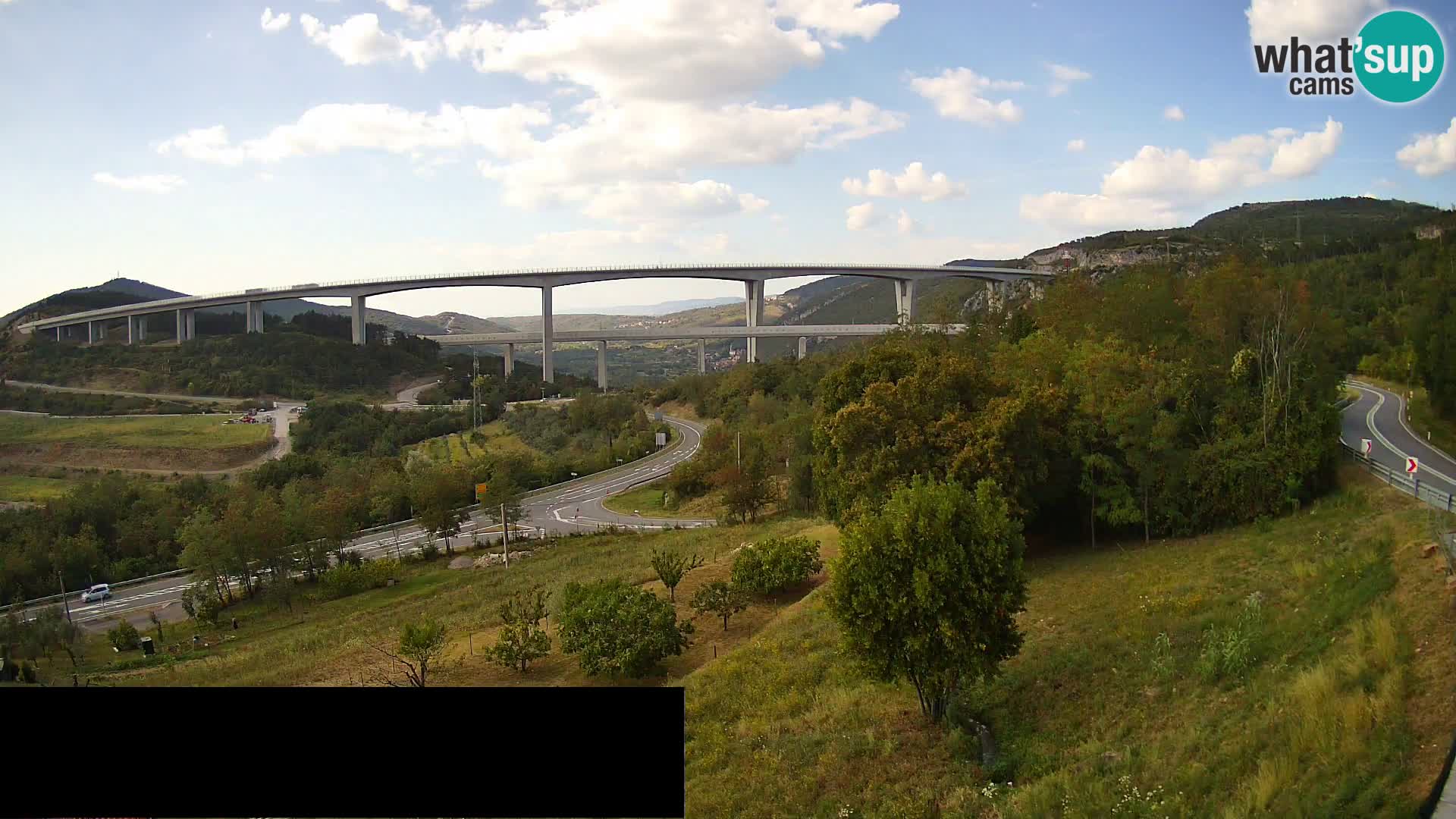 Livecam  Črni Kal Viadotto – panorama dal Viki Burger