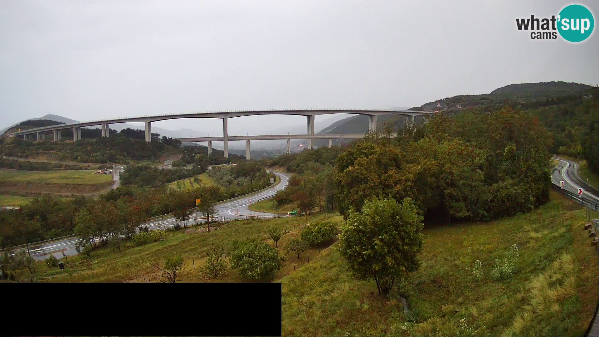 Livecam  Črni Kal Viadotto – panorama dal Viki Burger