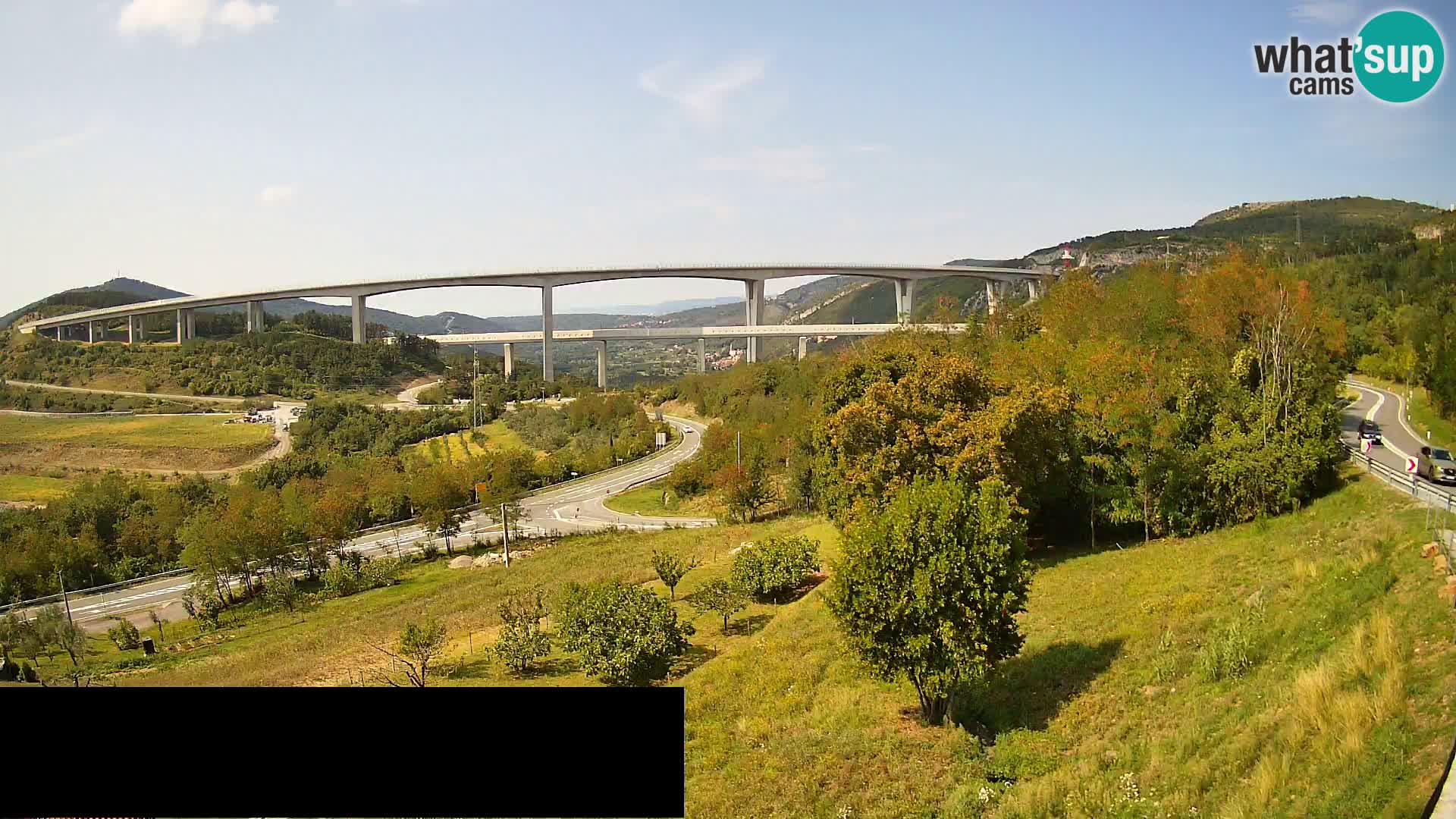 Webcam Črni Kal Viaduct – view from Viki Burger