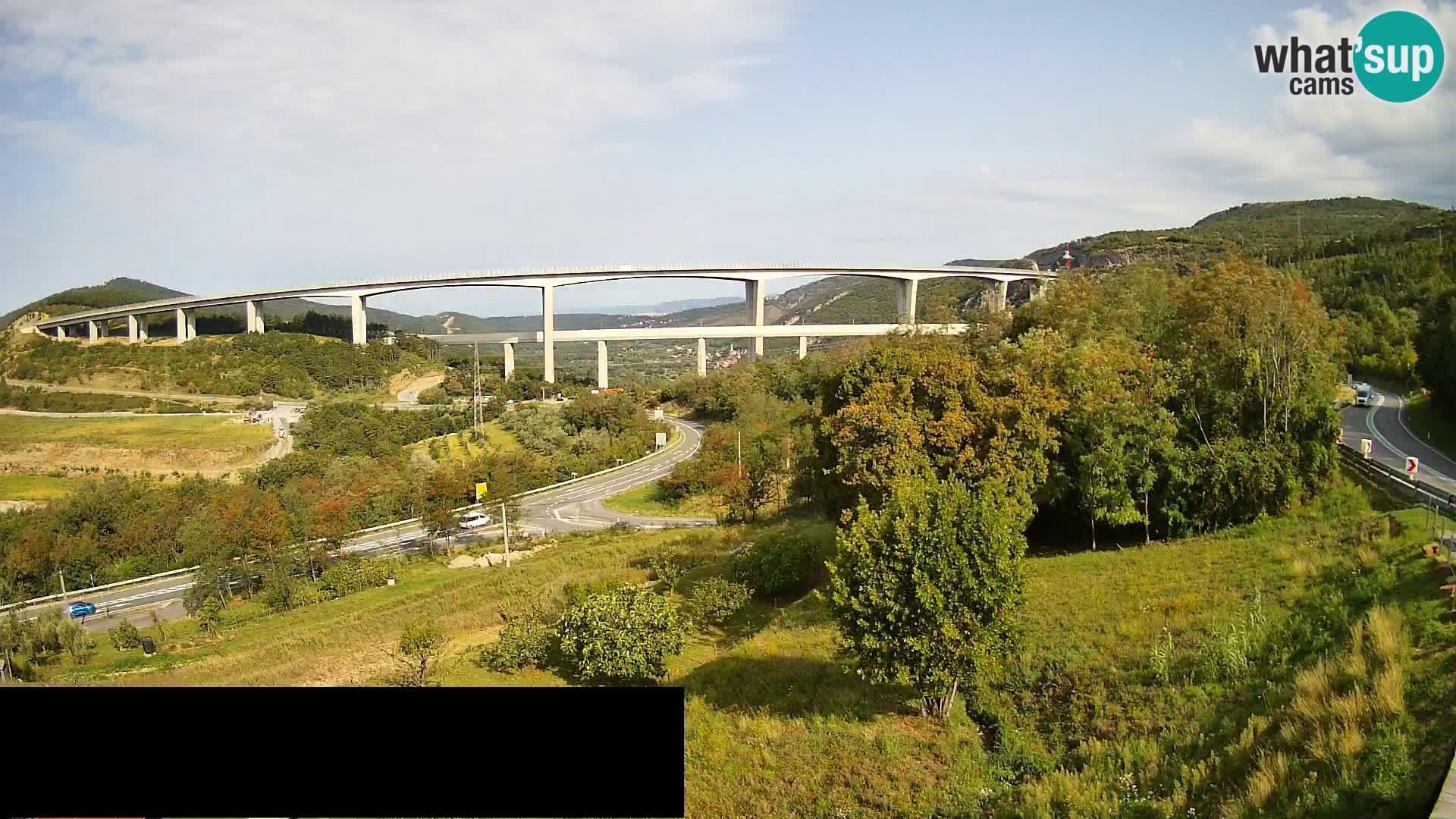 Webcam Črni Kal Viaduct – view from Viki Burger