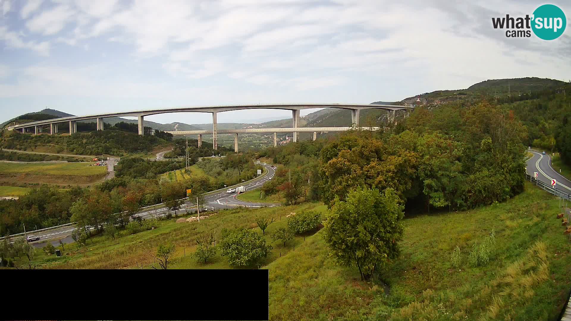 Webcam Črni Kal Viaduct – view from Viki Burger