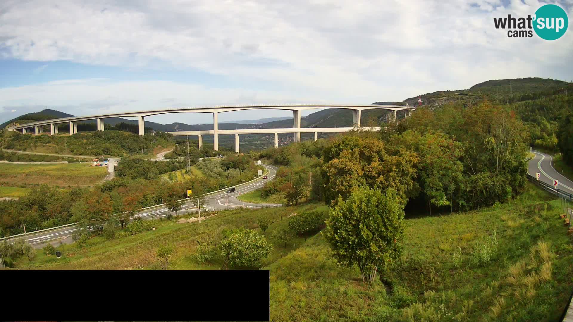 Livecam  Črni Kal Viadotto – panorama dal Viki Burger