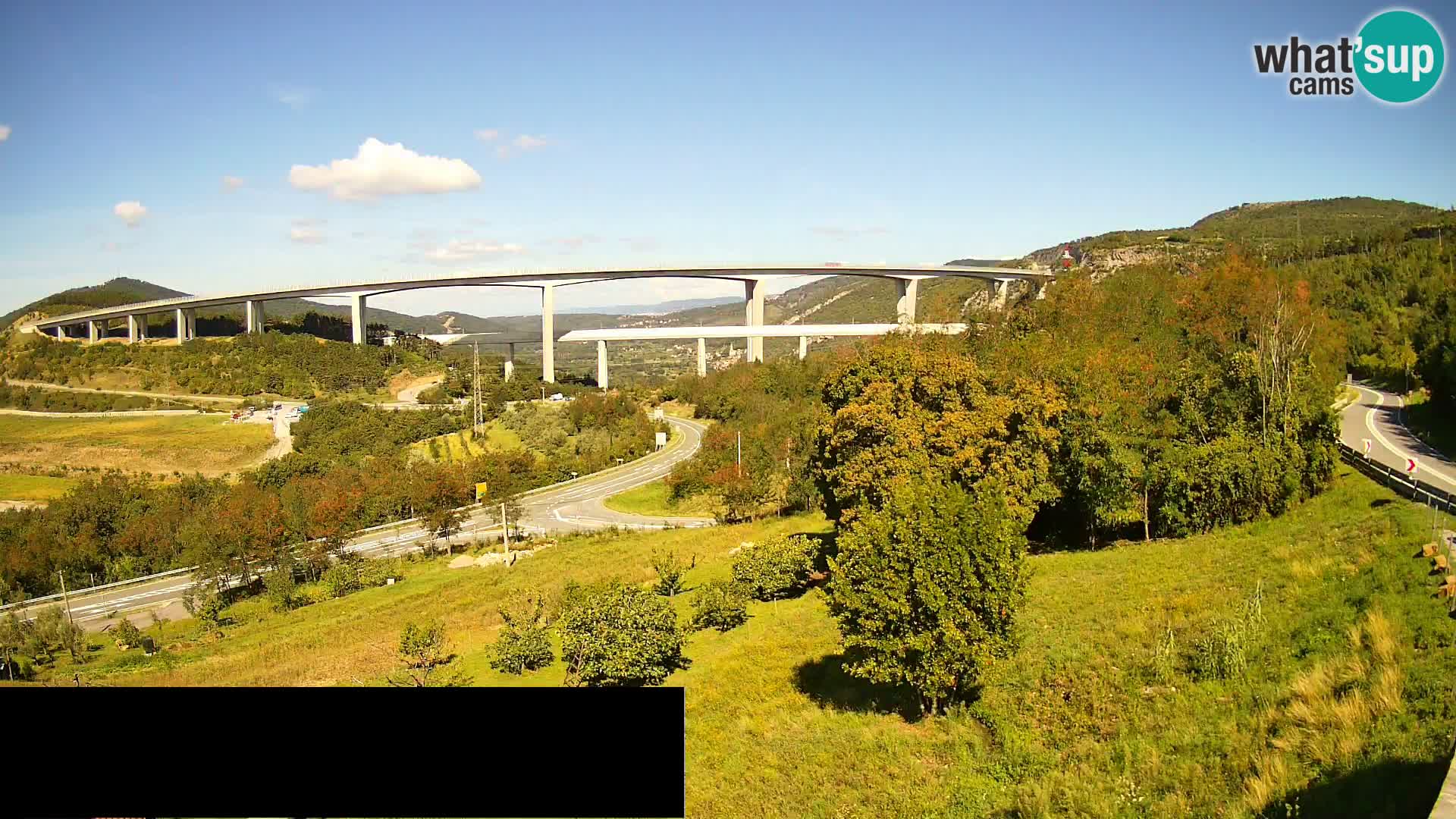 Livecam  Črni Kal Viadotto – panorama dal Viki Burger