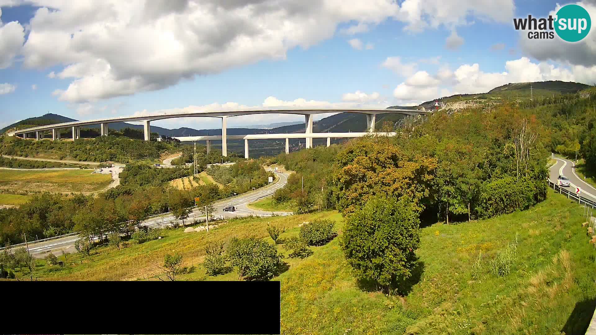 Livecam  Črni Kal Viadotto – panorama dal Viki Burger