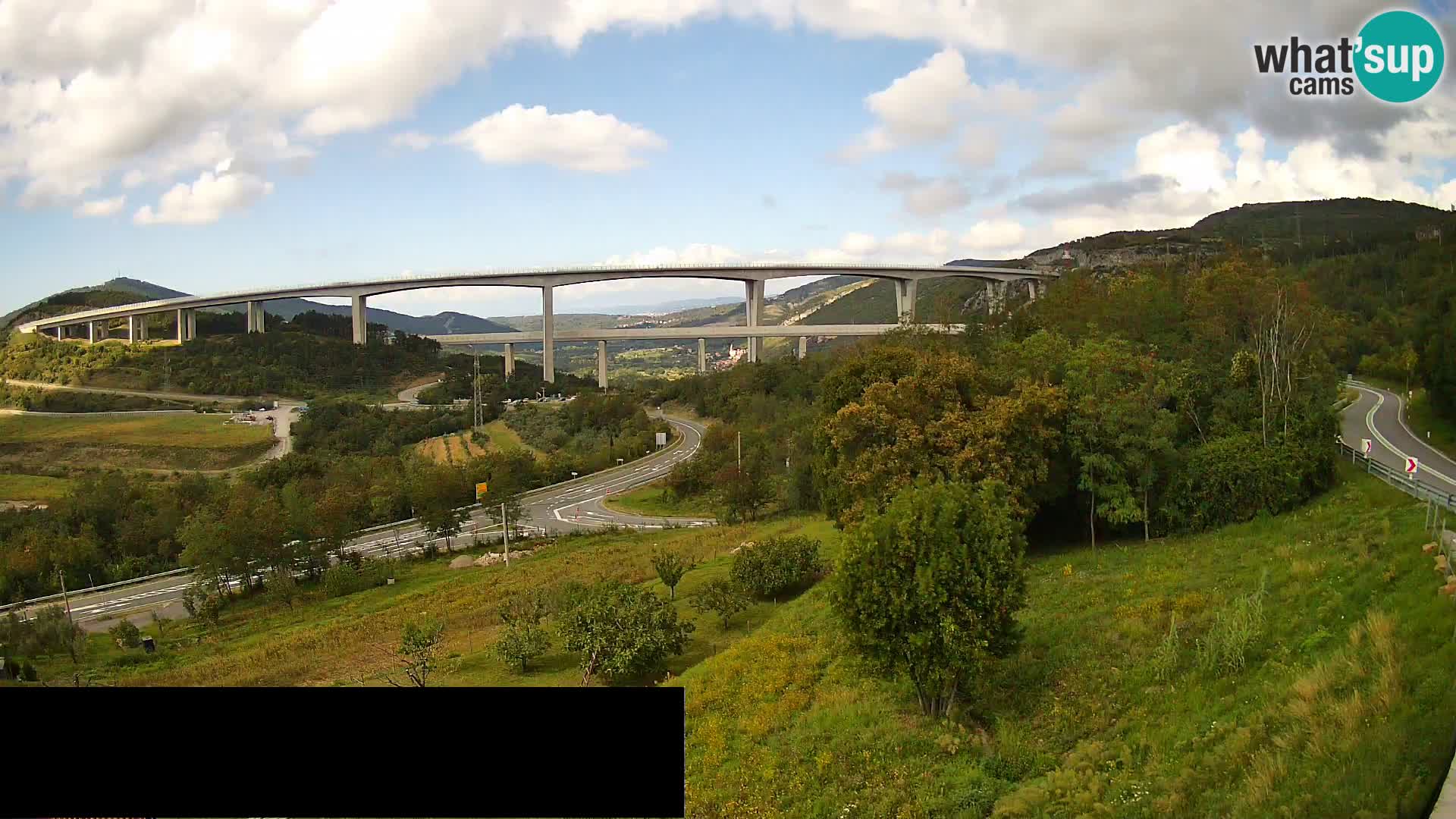 Livecam  Črni Kal Viadotto – panorama dal Viki Burger