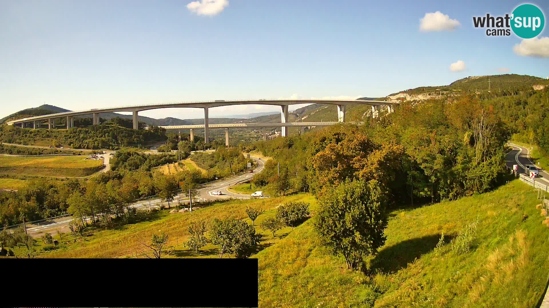Livecam  Črni Kal Viadotto – panorama dal Viki Burger