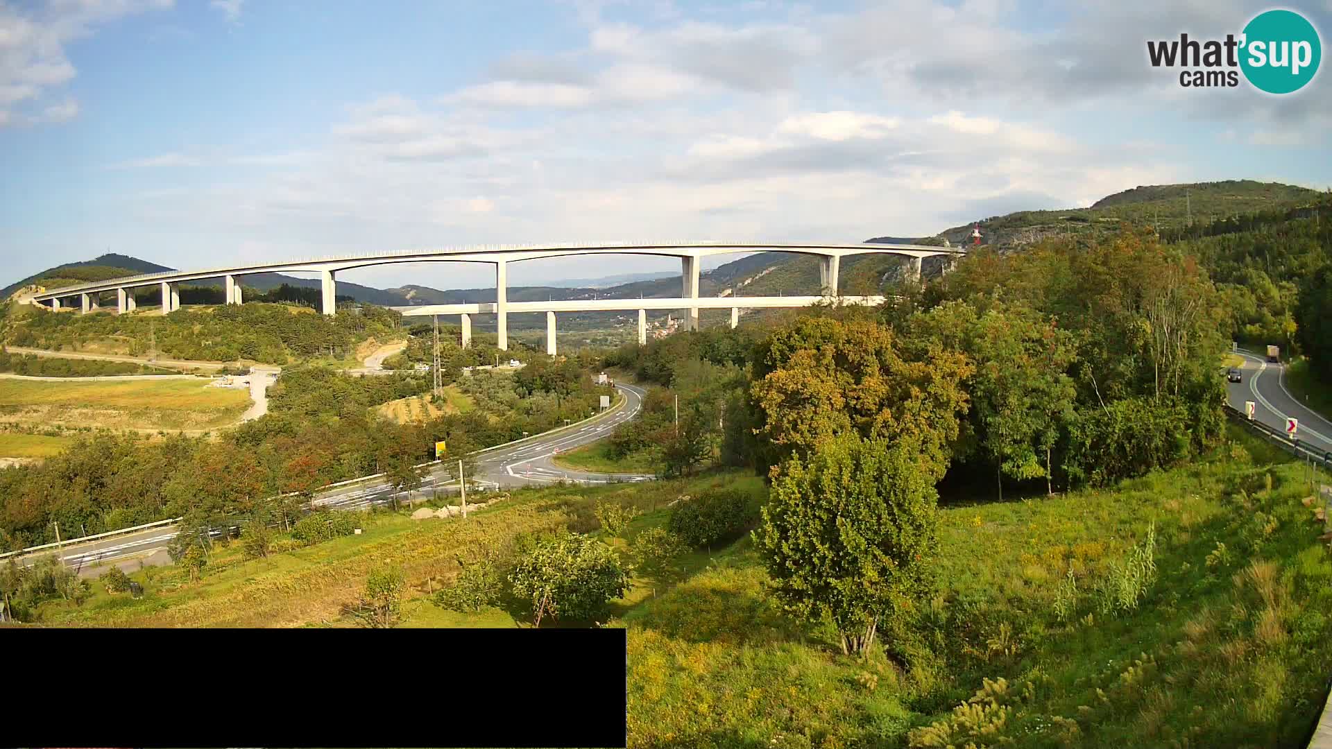 Webcam Črni Kal Viaduct – view from Viki Burger