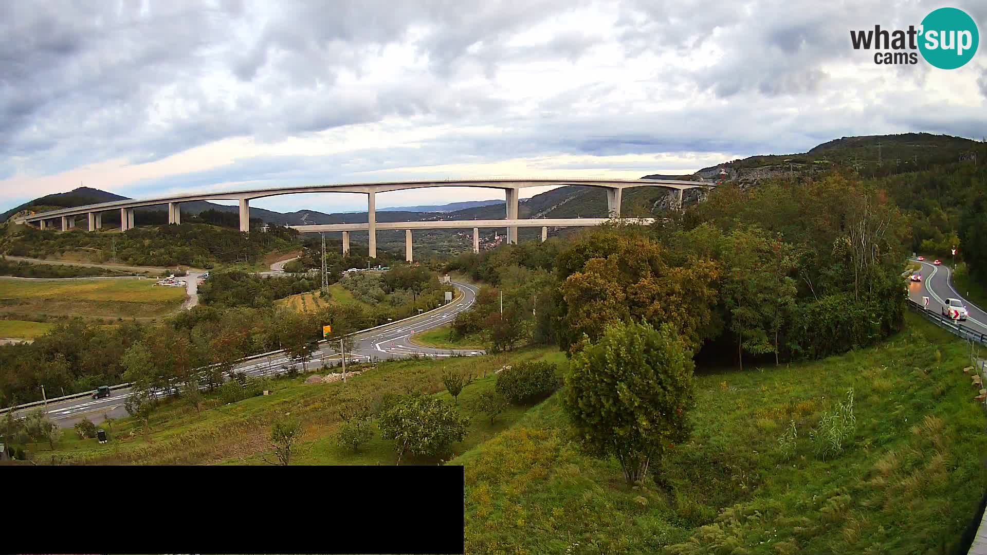 Livecam  Črni Kal Viadotto – panorama dal Viki Burger