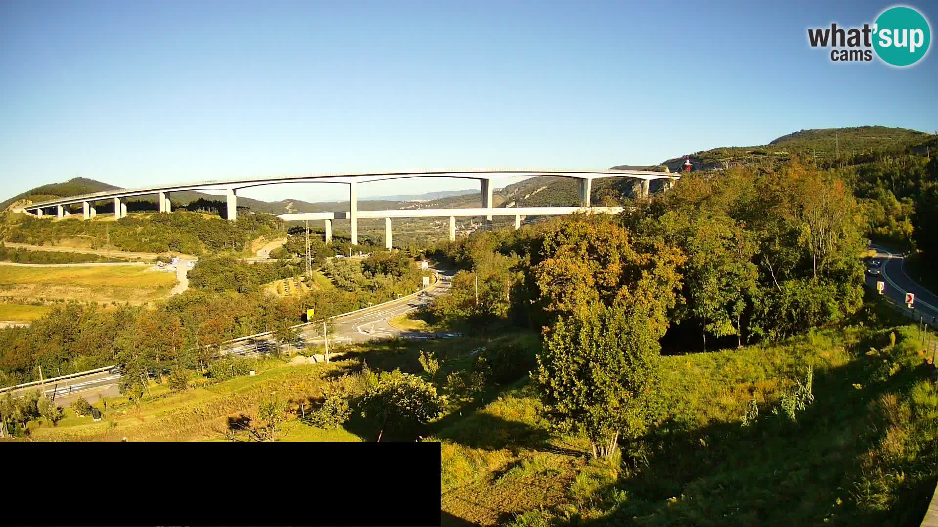 Livecam  Črni Kal Viadotto – panorama dal Viki Burger