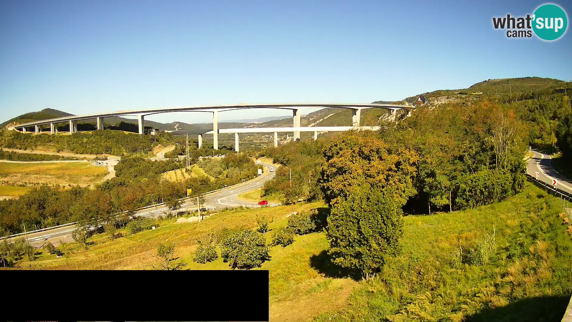 Livecam  Črni Kal Viadotto – panorama dal Viki Burger