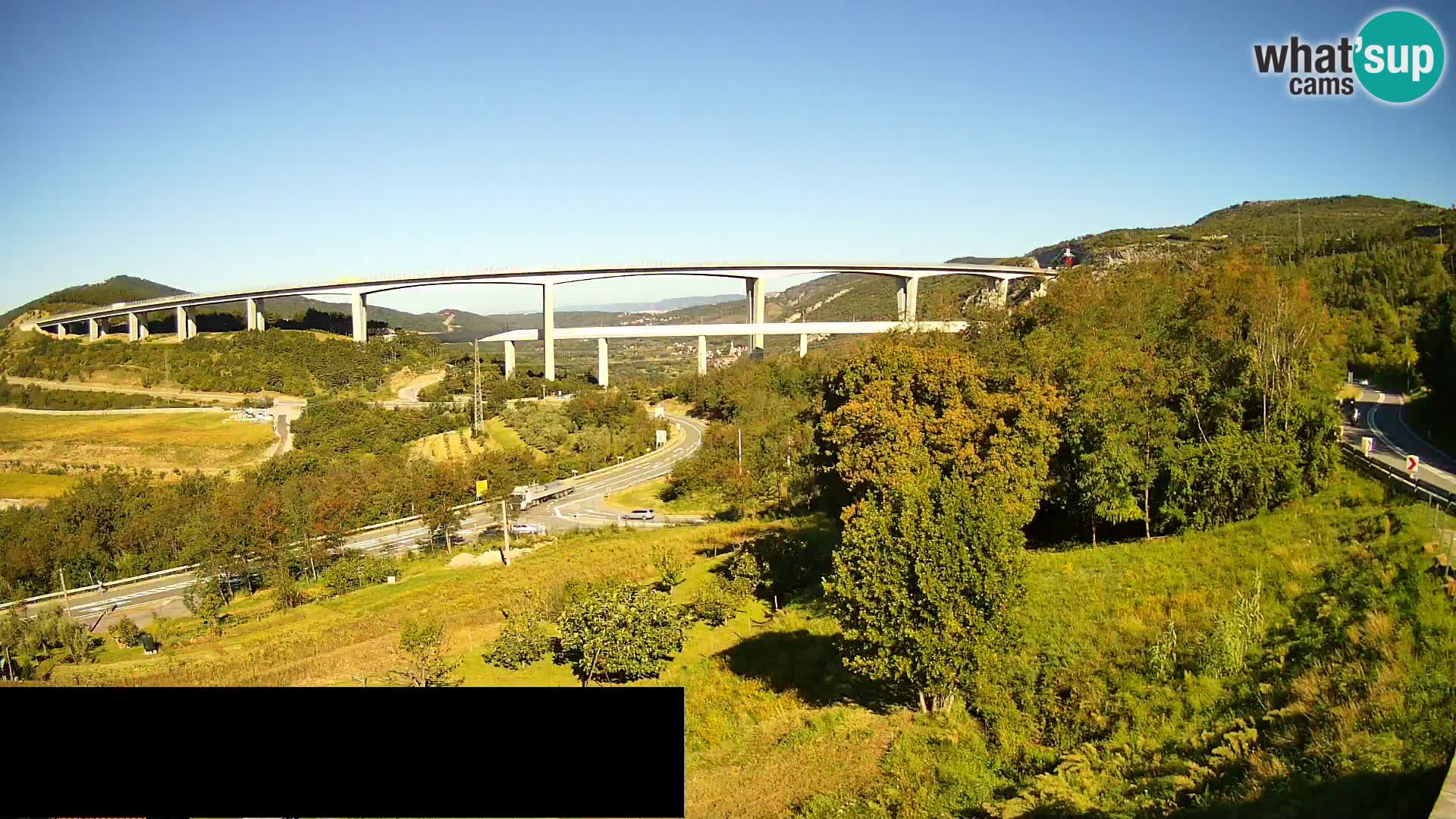 Livecam  Črni Kal Viadotto – panorama dal Viki Burger
