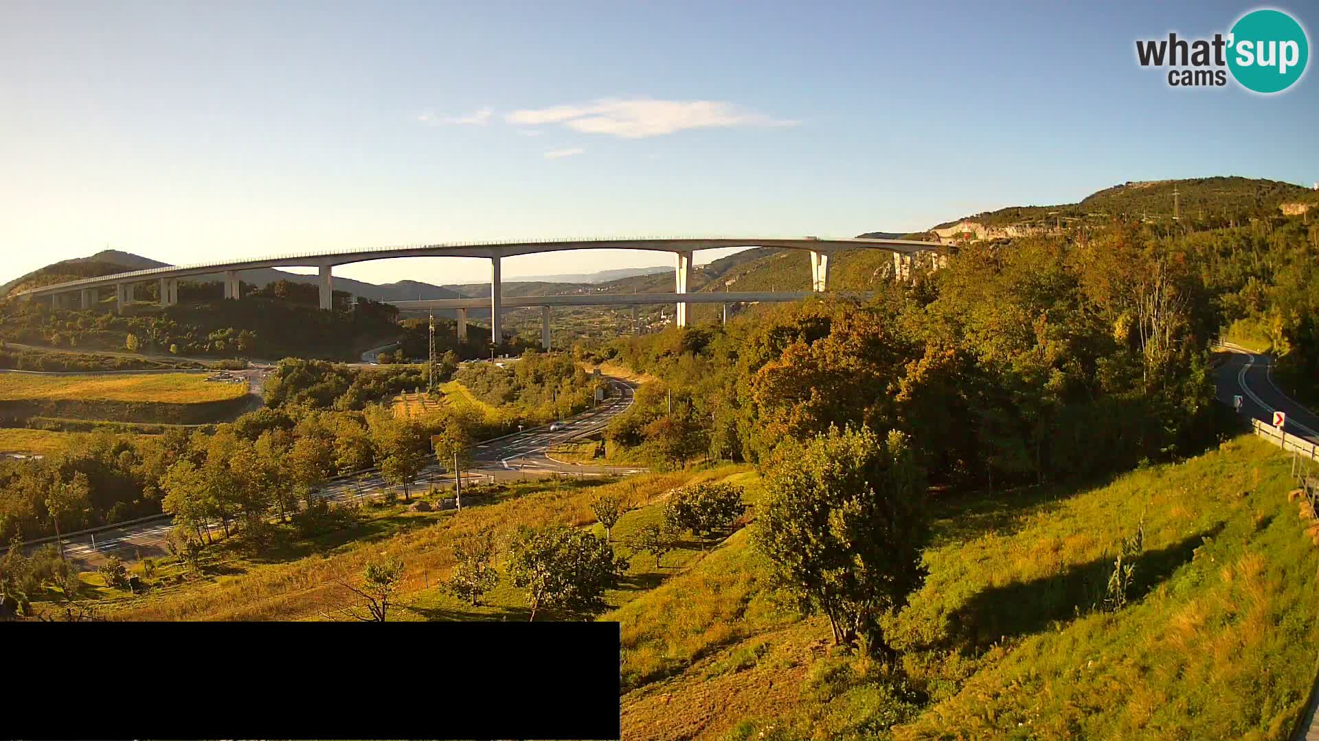 Livecam  Črni Kal Viadotto – panorama dal Viki Burger