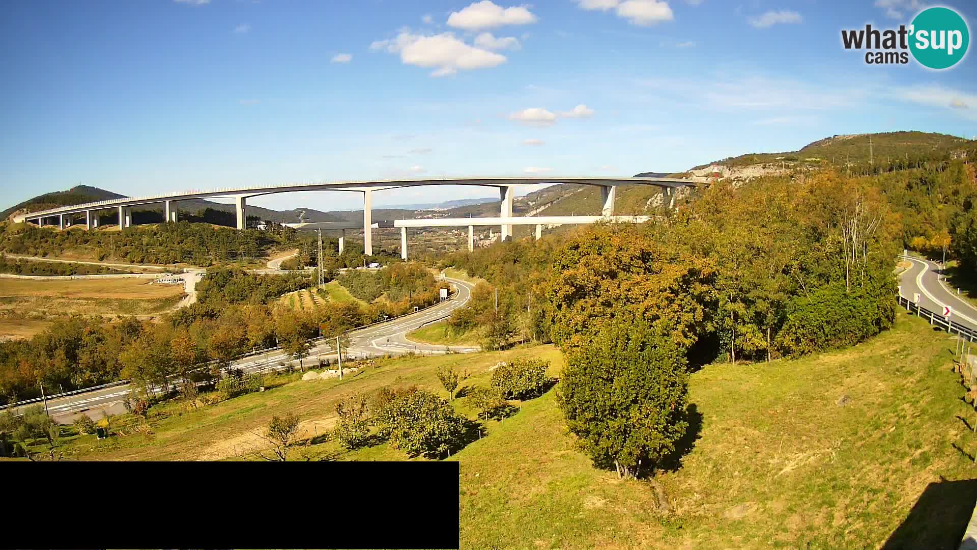 Livecam  Črni Kal Viadotto – panorama dal Viki Burger