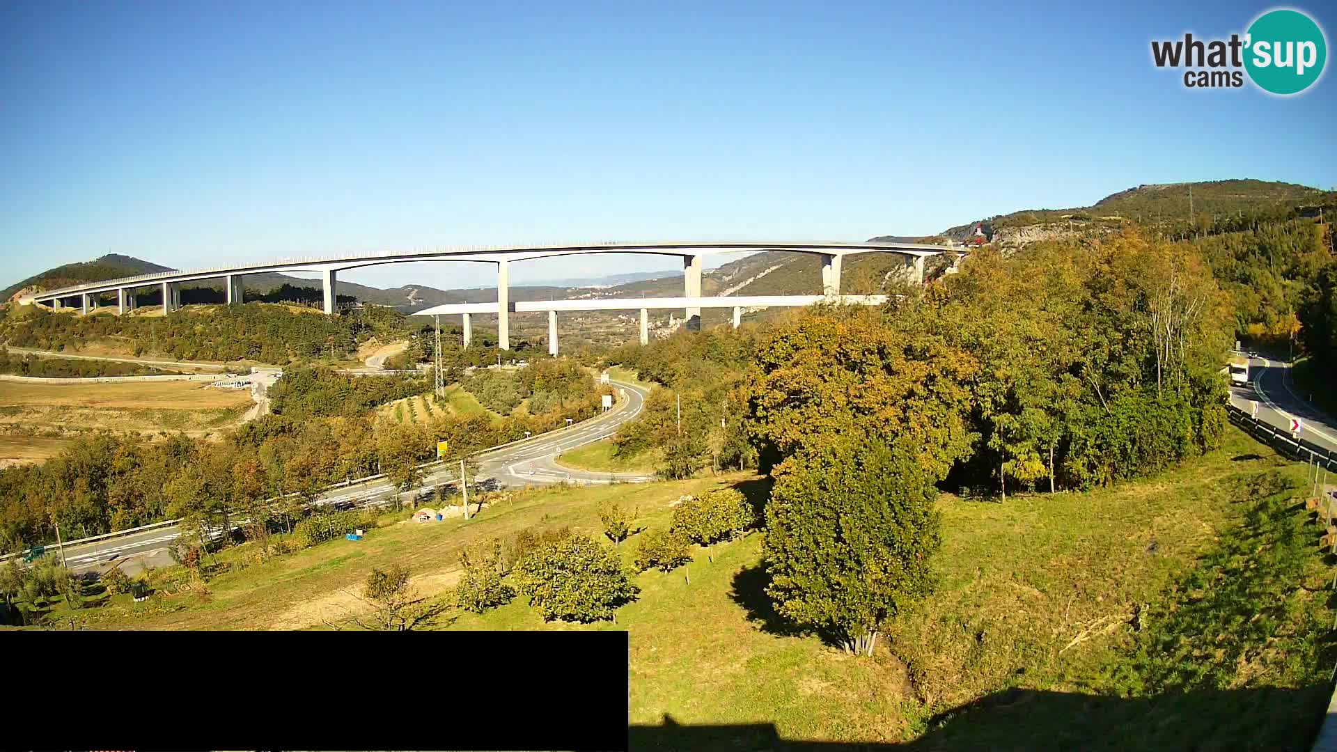 Livecam  Črni Kal Viadotto – panorama dal Viki Burger