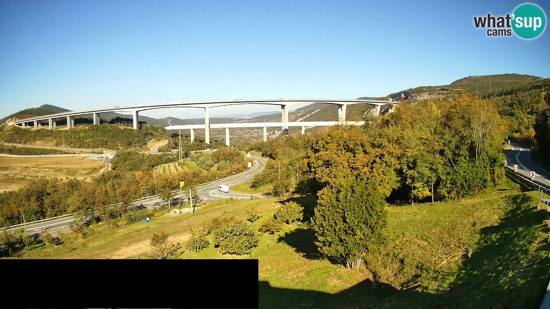Livecam  Črni Kal Viadotto – panorama dal Viki Burger