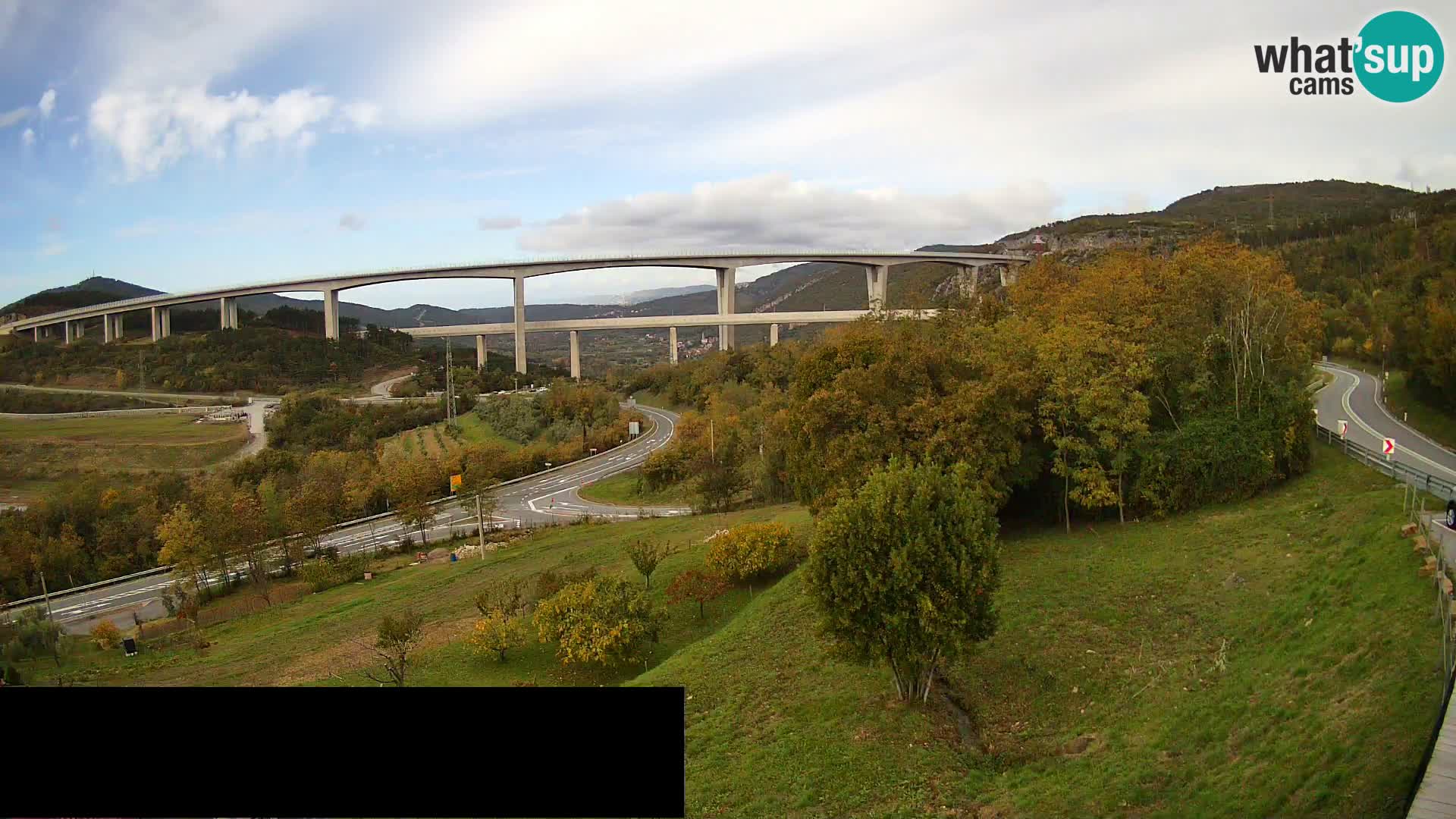 Livecam  Črni Kal Viadotto – panorama dal Viki Burger