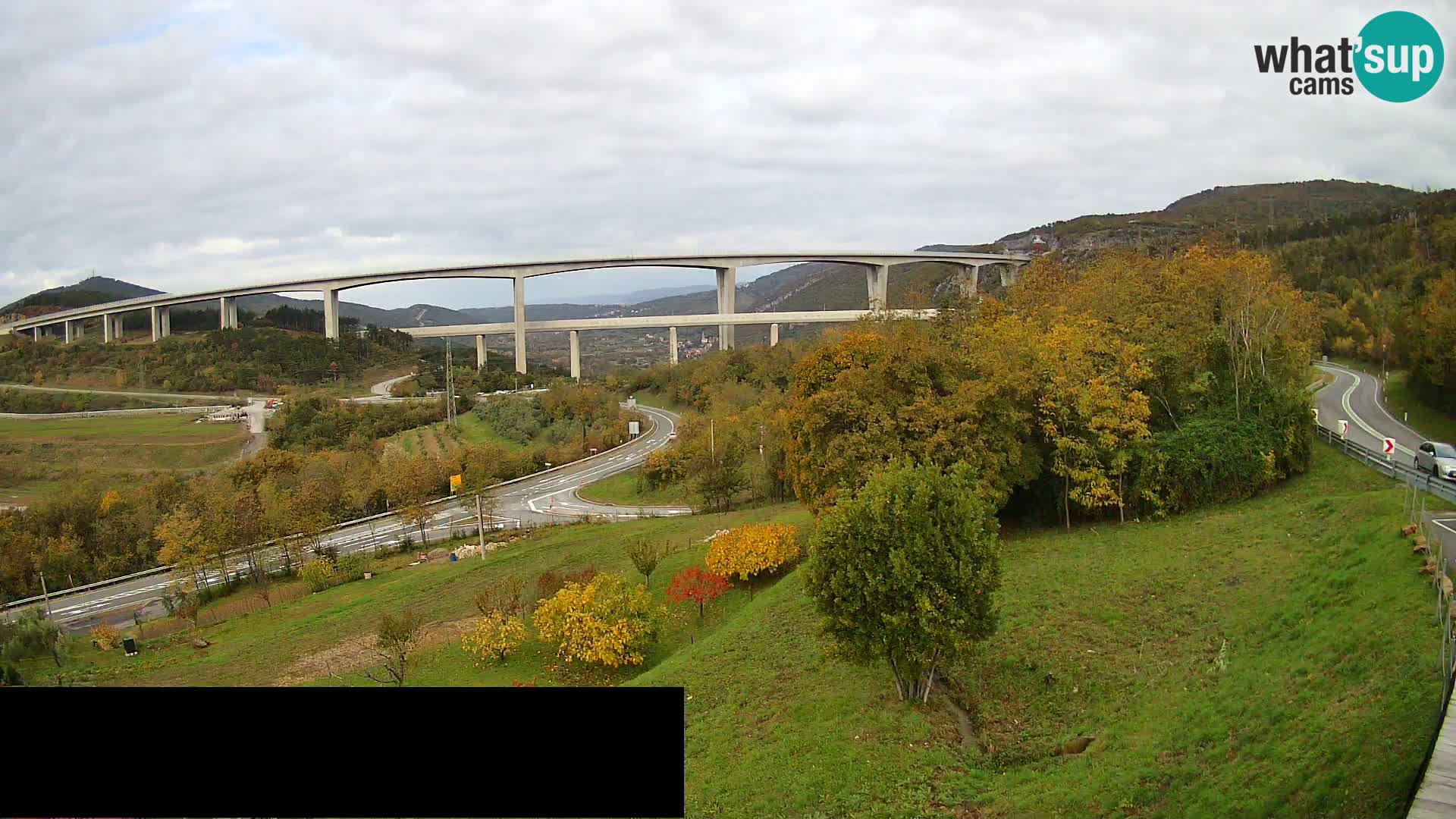 Webcam Črni Kal Viaduct – view from Viki Burger