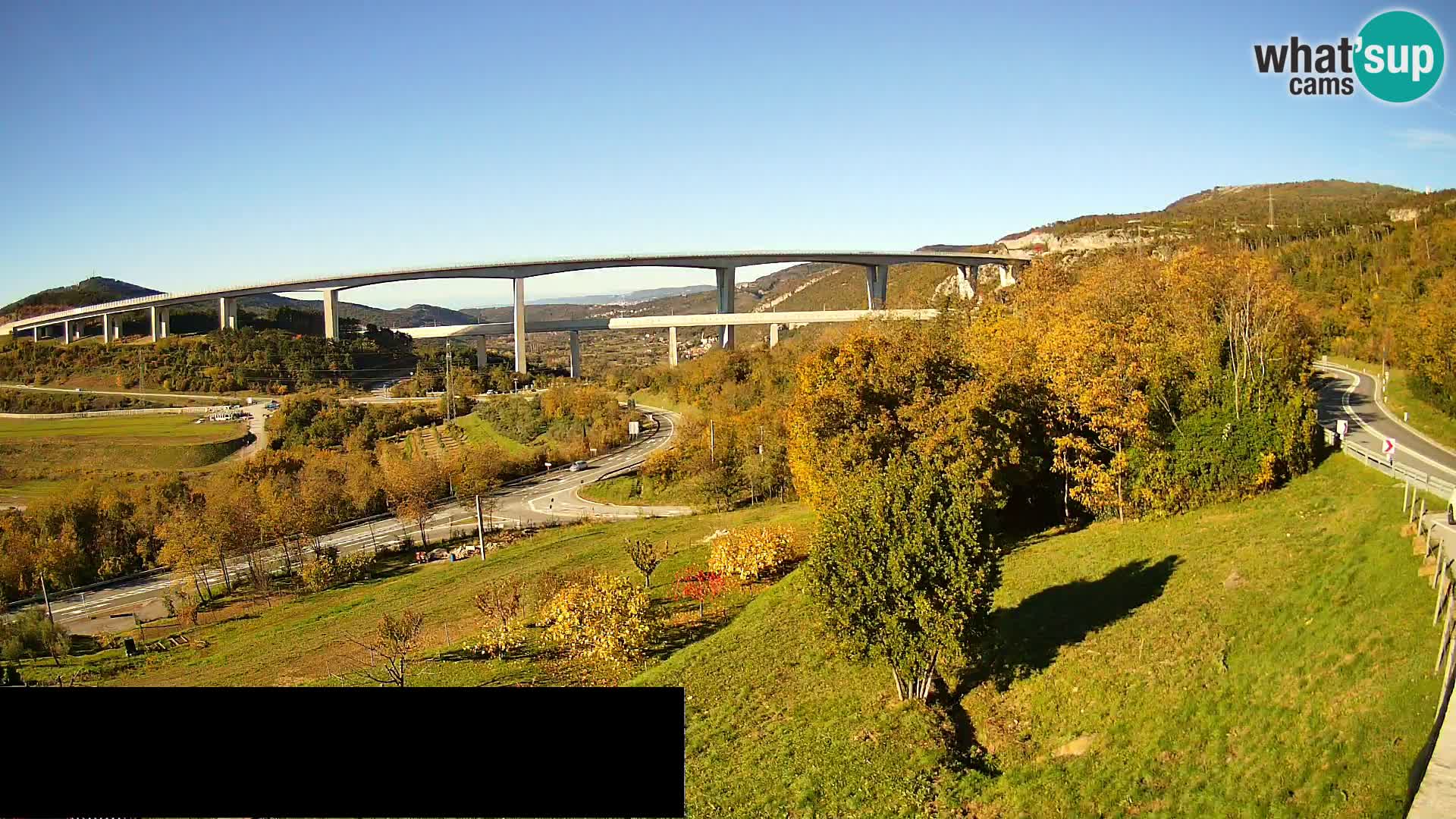 Livecam  Črni Kal Viadotto – panorama dal Viki Burger