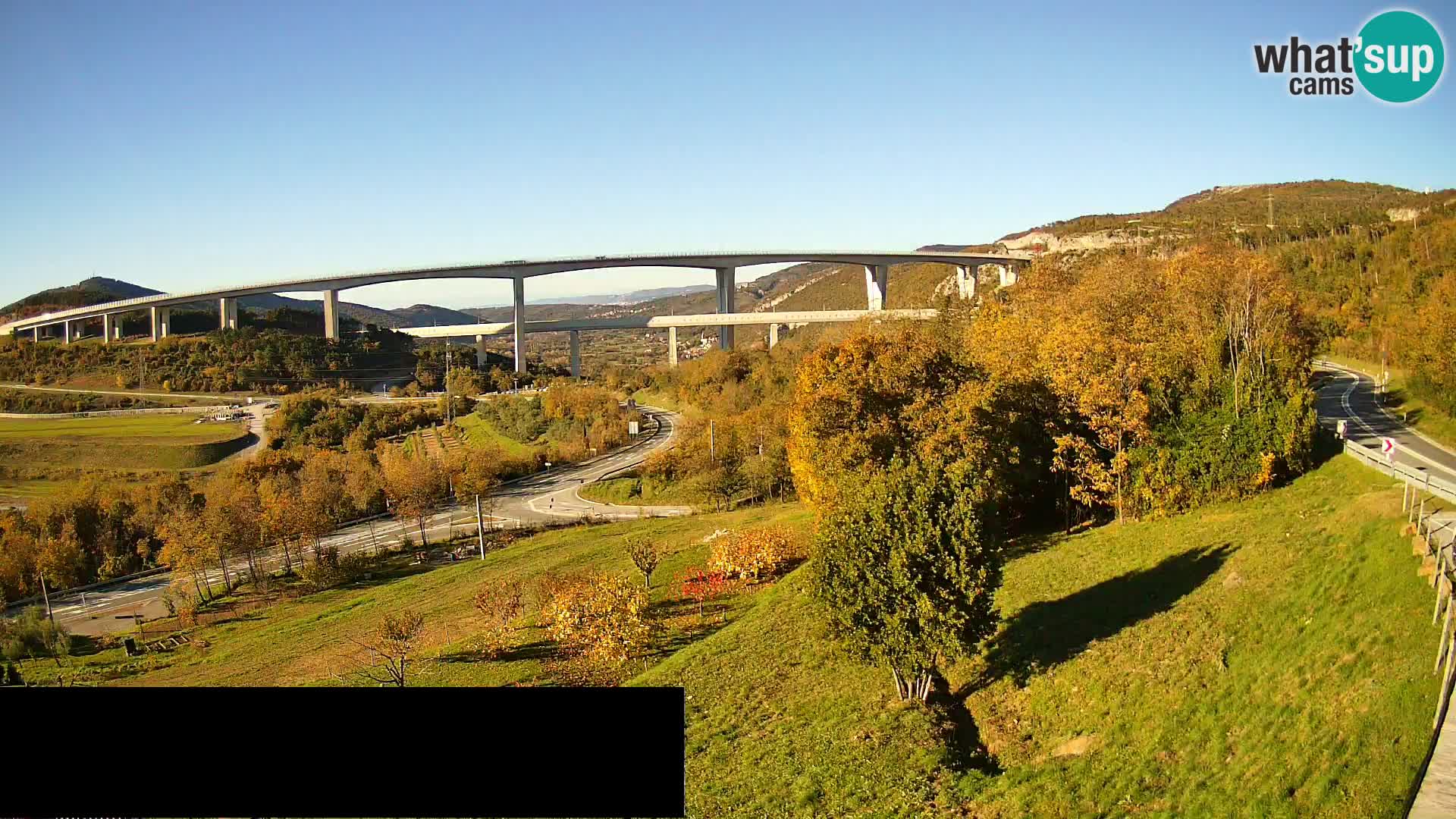 Livecam  Črni Kal Viadotto – panorama dal Viki Burger