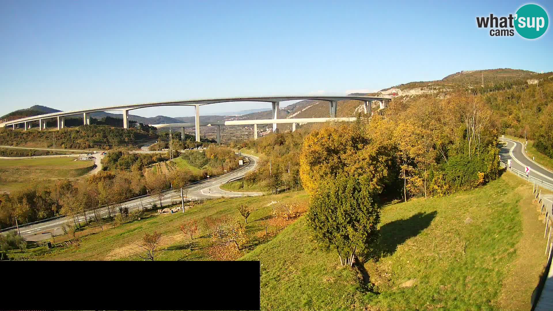 Livecam  Črni Kal Viadotto – panorama dal Viki Burger
