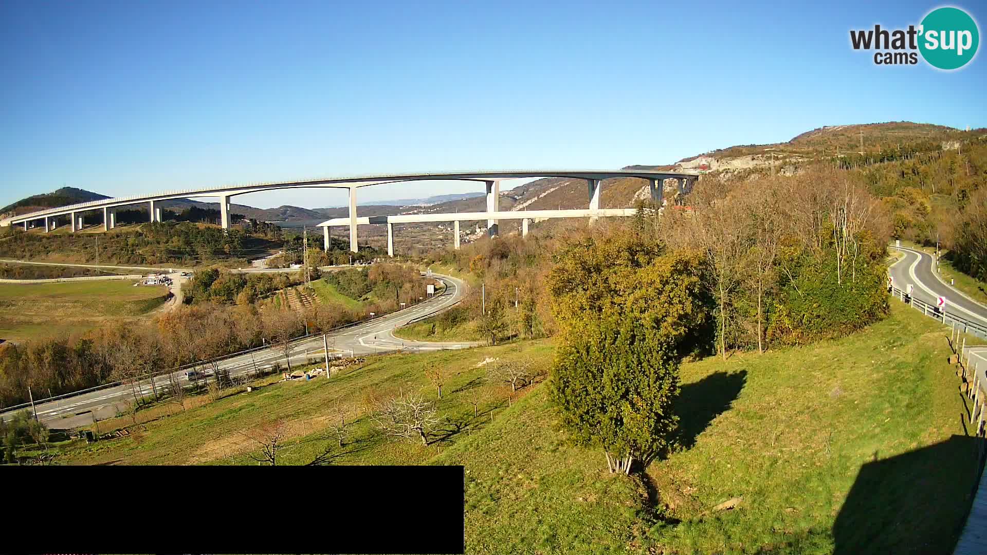 Livecam  Črni Kal Viadotto – panorama dal Viki Burger