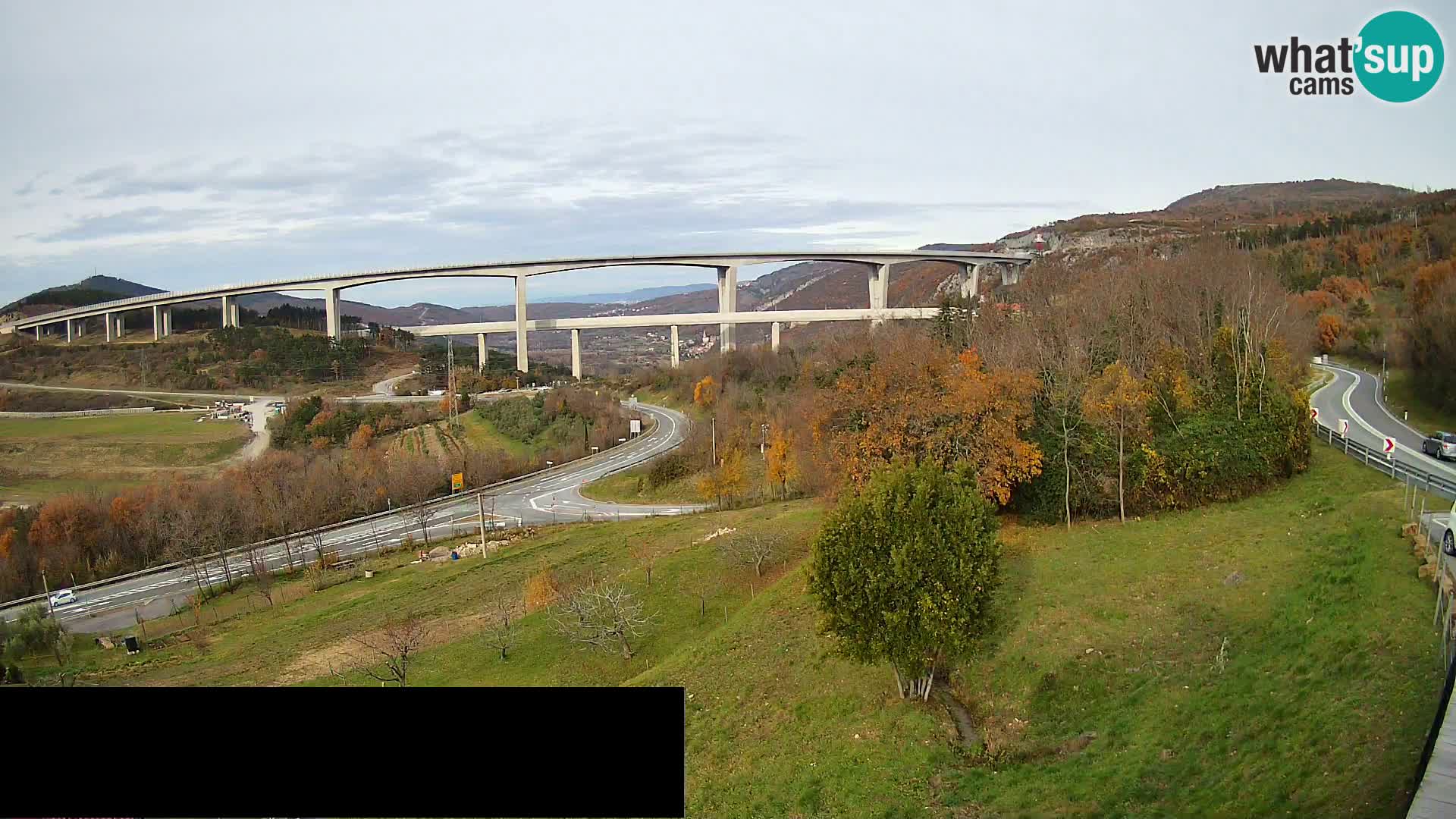 Livecam  Črni Kal Viadotto – panorama dal Viki Burger