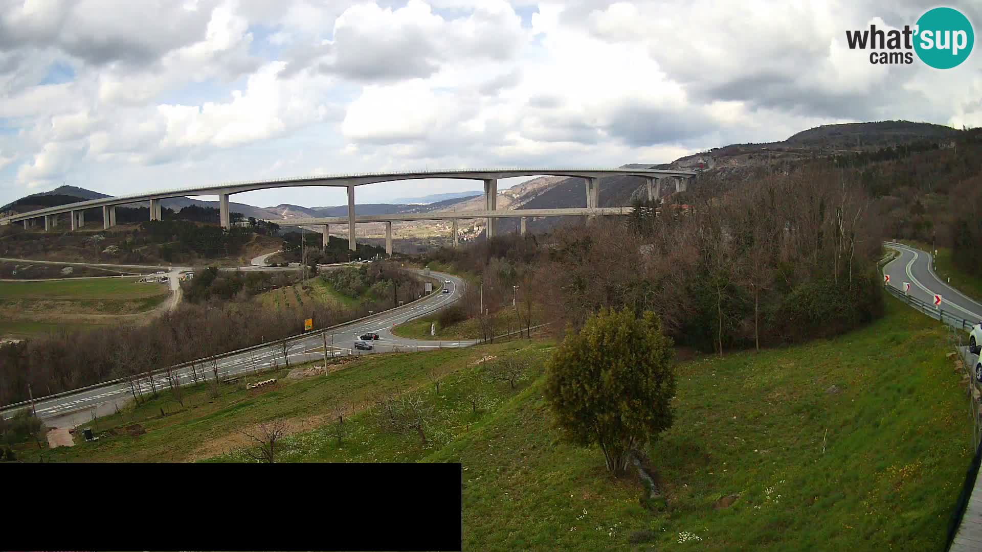 Kamera v živo Črni Kal Viadukt – pogled z Viki Burgerja