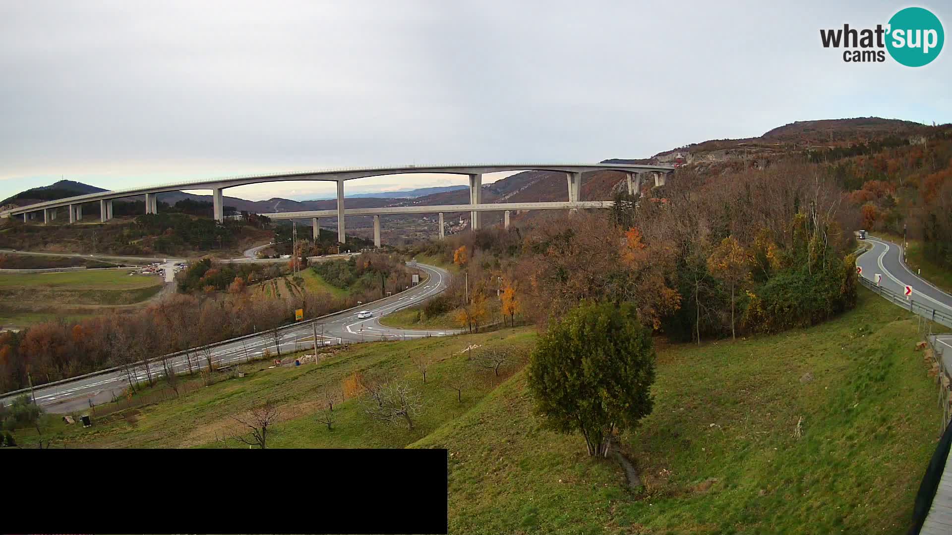 Livecam  Črni Kal Viadotto – panorama dal Viki Burger