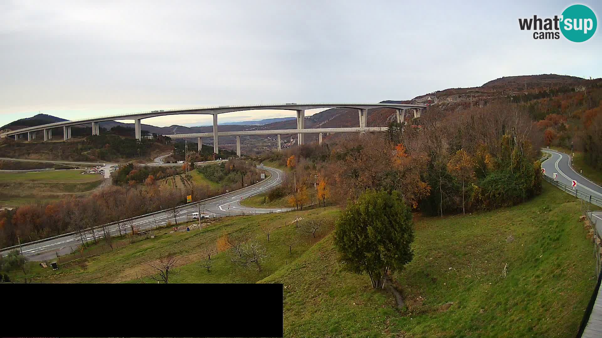 Livecam  Črni Kal Viadotto – panorama dal Viki Burger