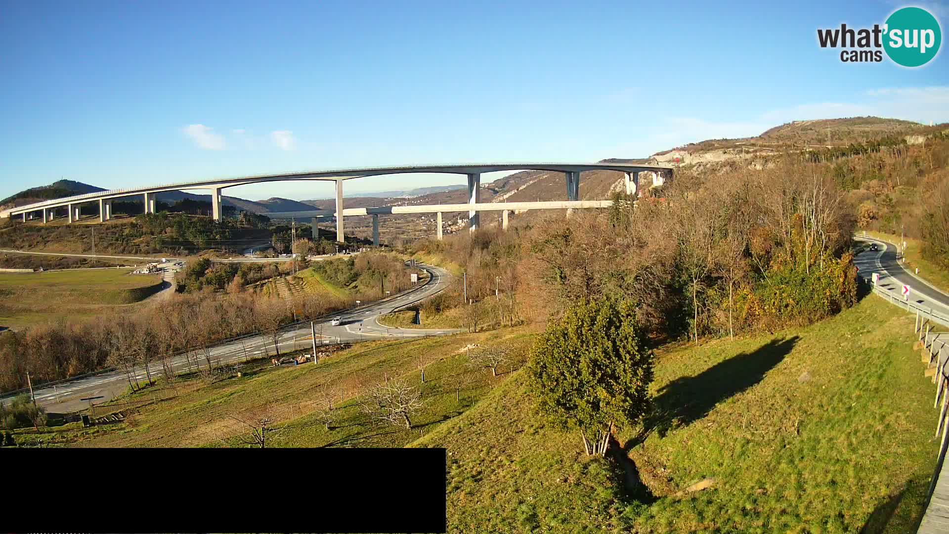 Livecam  Črni Kal Viadotto – panorama dal Viki Burger