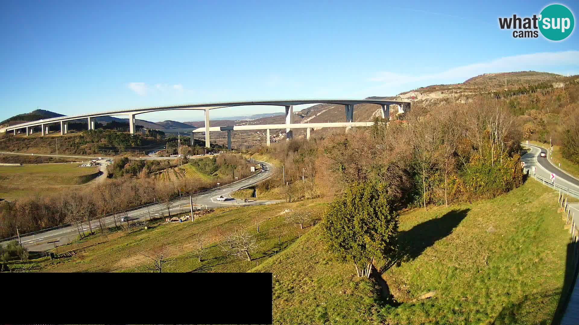 Livecam  Črni Kal Viadotto – panorama dal Viki Burger