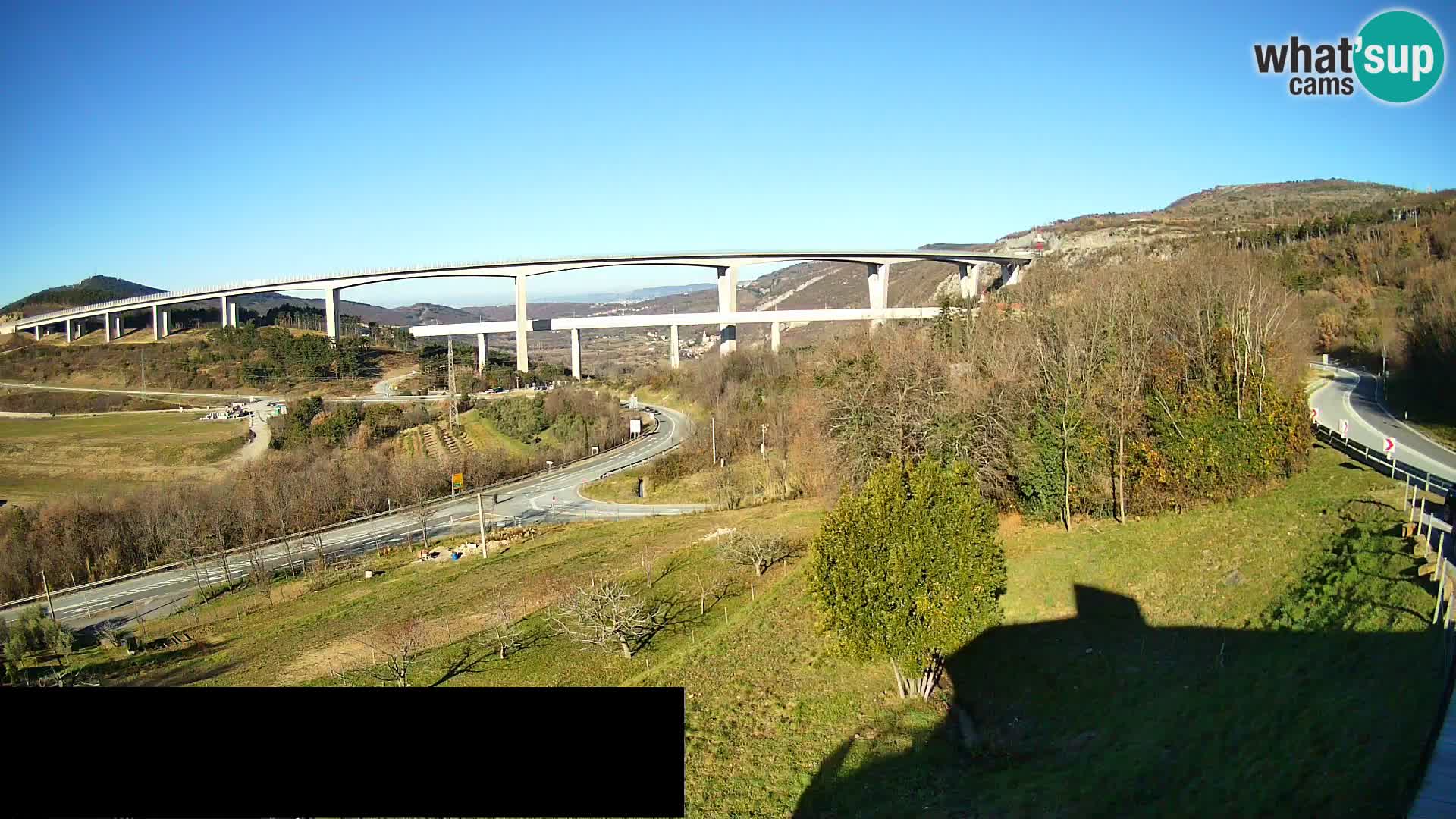 Livecam  Črni Kal Viadotto – panorama dal Viki Burger