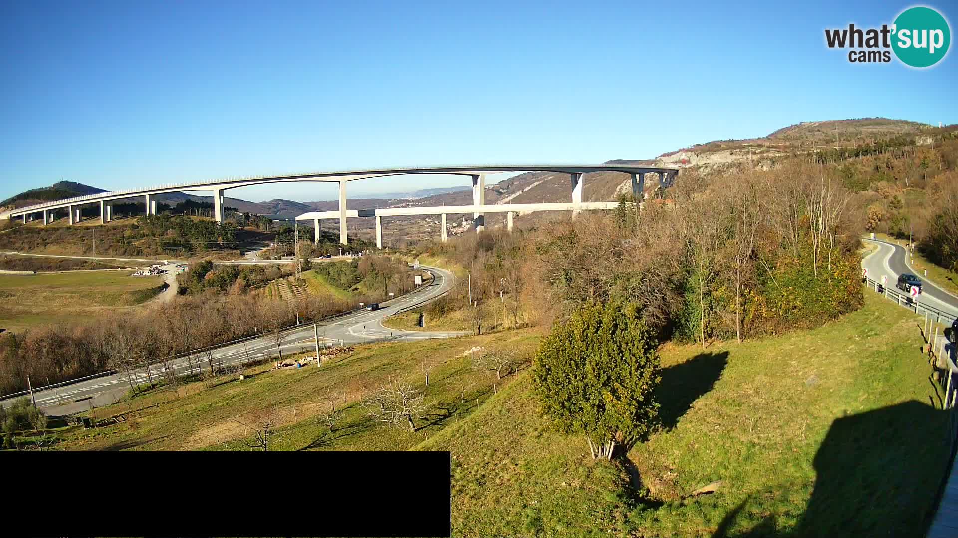 Livecam  Črni Kal Viadotto – panorama dal Viki Burger