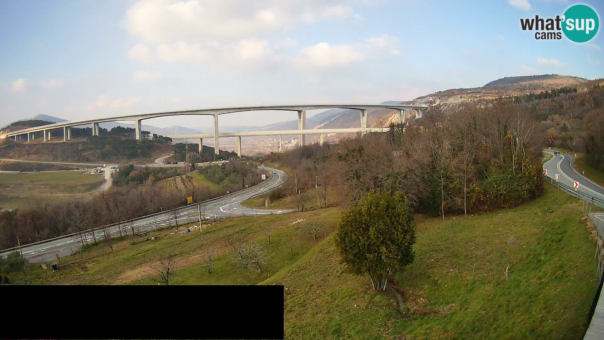 Webcam Črni Kal Viaduct – view from Viki Burger