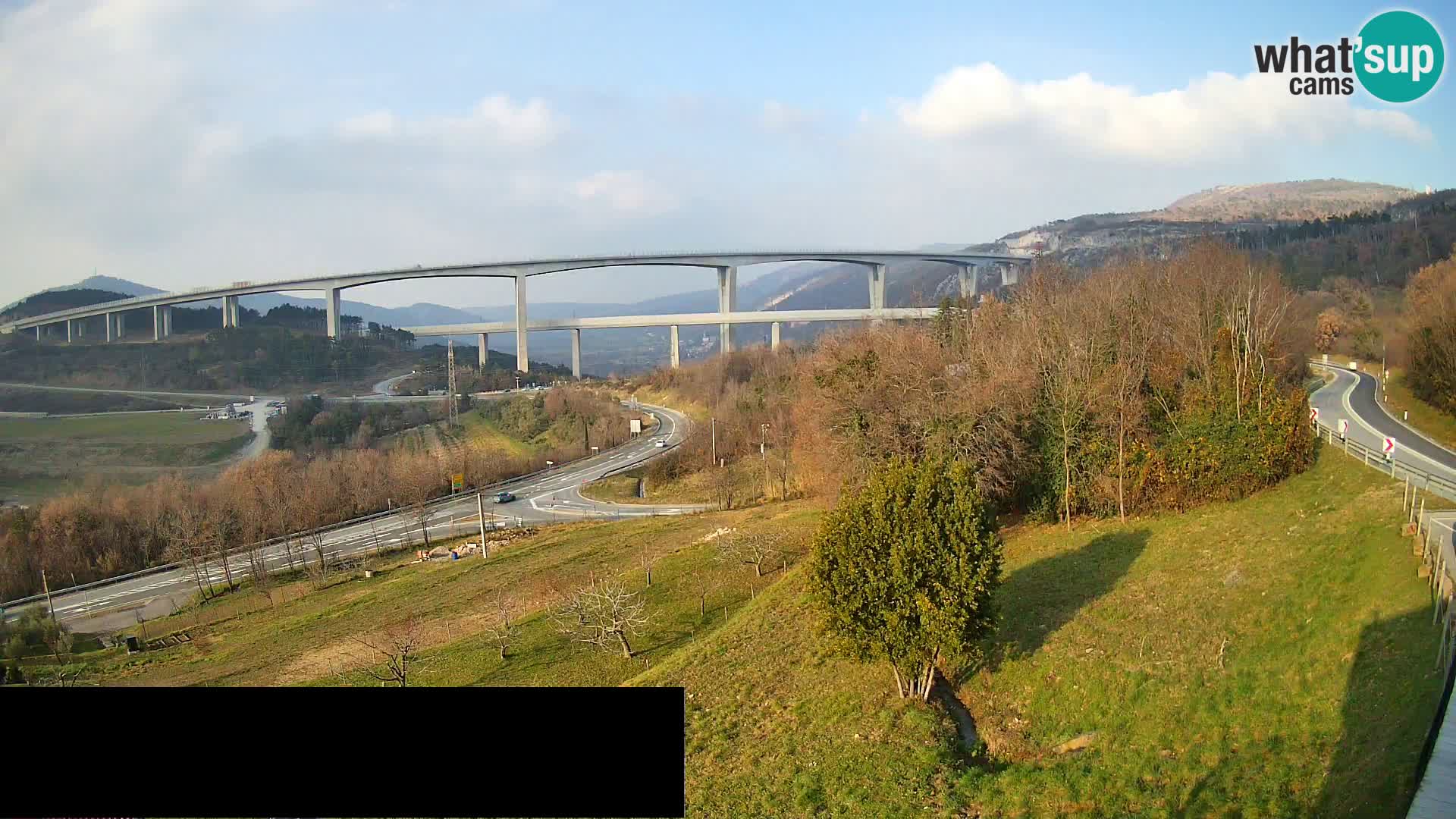 Livecam  Črni Kal Viadotto – panorama dal Viki Burger