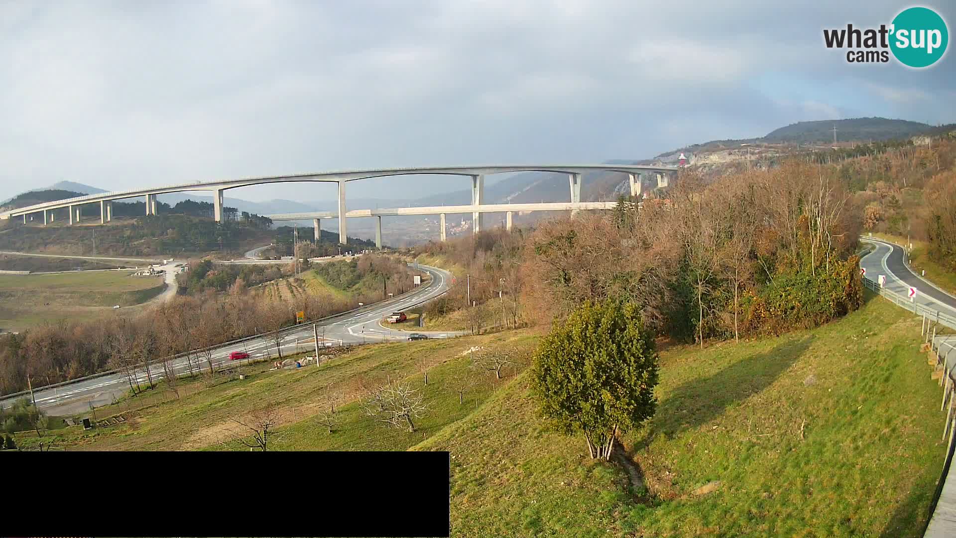 Livecam  Črni Kal Viadotto – panorama dal Viki Burger