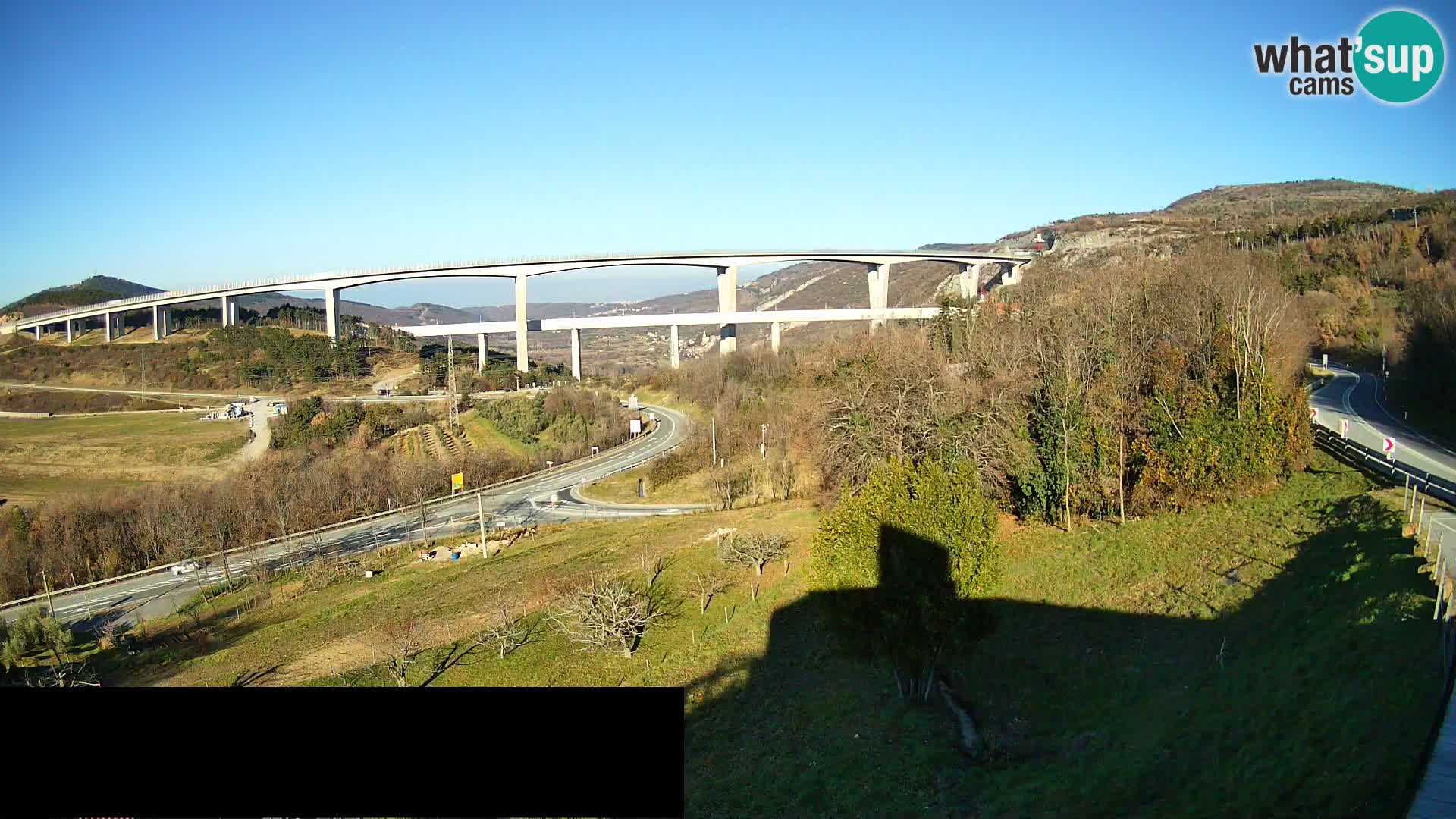 Livecam  Črni Kal Viadotto – panorama dal Viki Burger