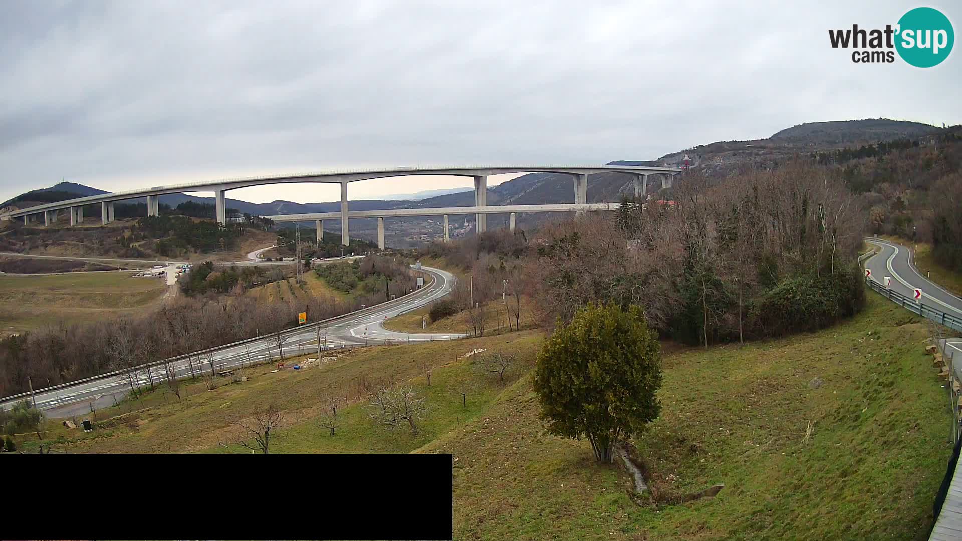 Livecam  Črni Kal Viadotto – panorama dal Viki Burger